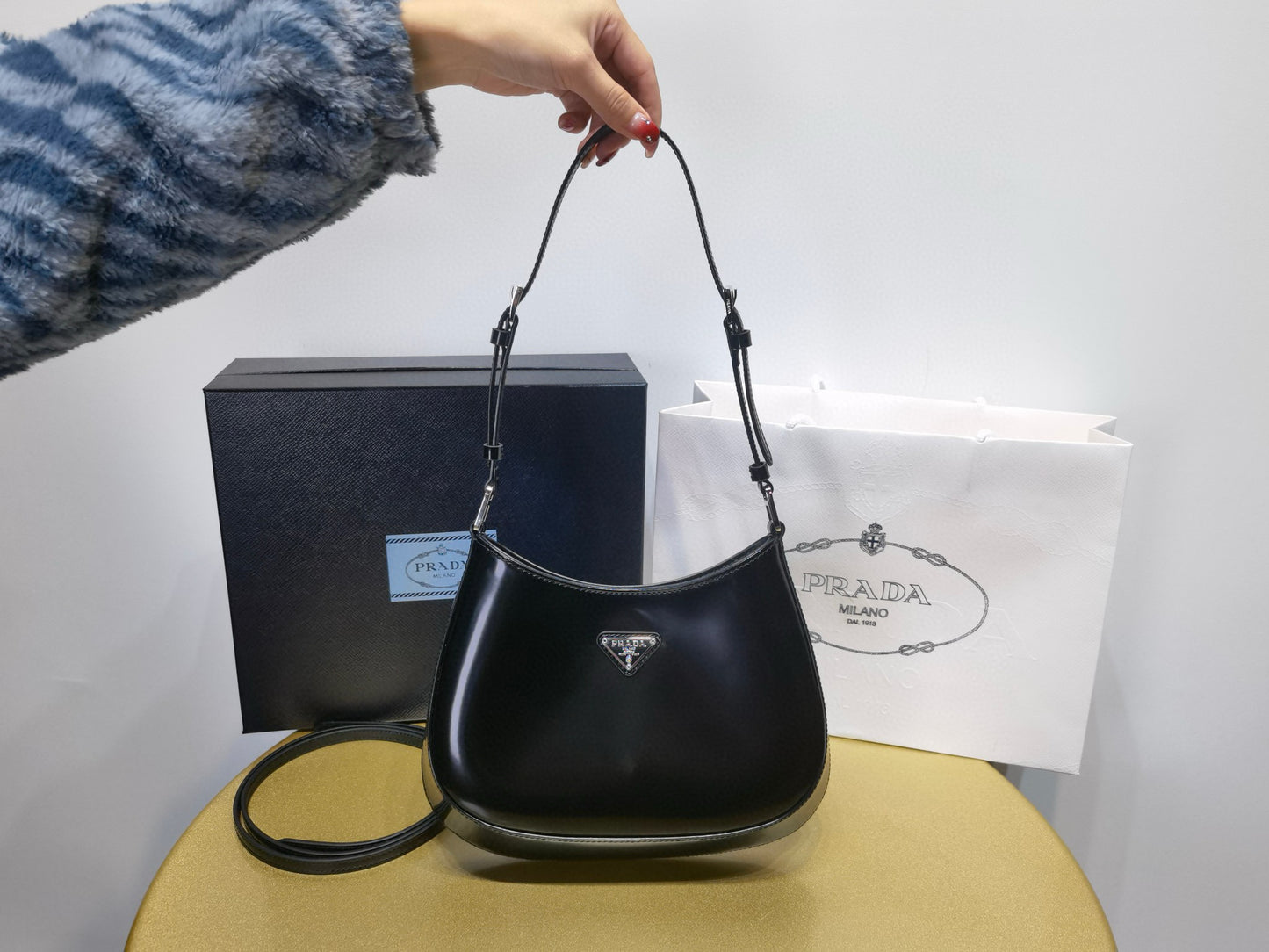Prada Cleo Handbag 22x18.5x4.5cm