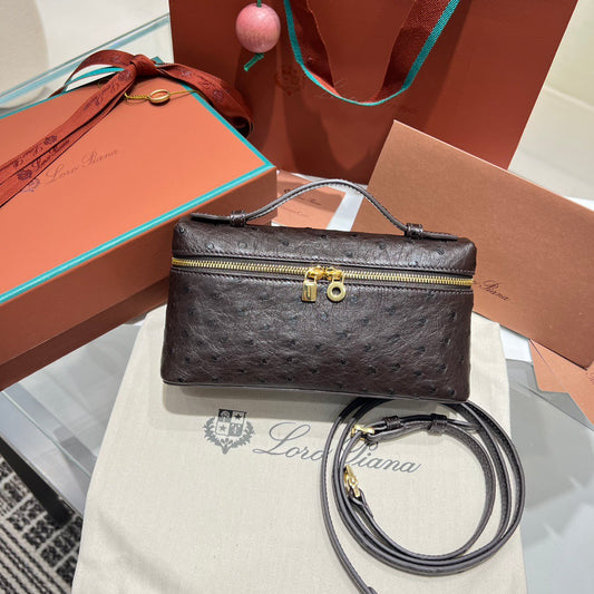 LP Extra Pocket L19 Ostrich Leather Bag