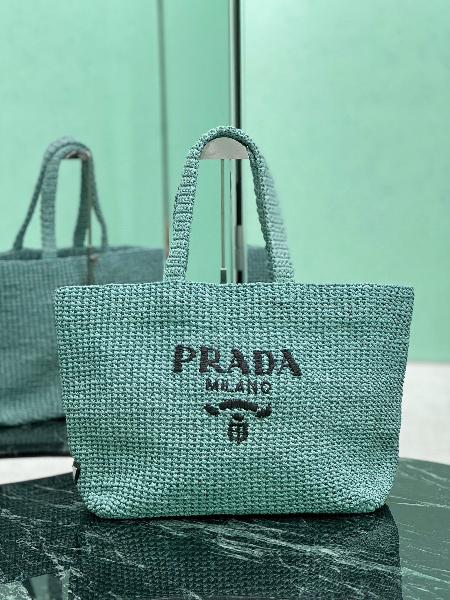 Prada Raffia Tote Bag