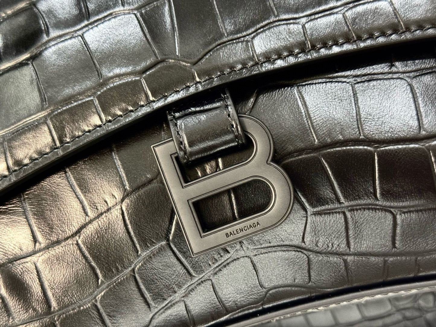 BLCG Downtown Chain-Handle Crocodile Embossed Shoulder Bag