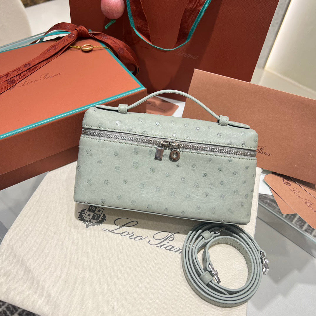 LP Extra Pocket L19 Ostrich Leather Bag