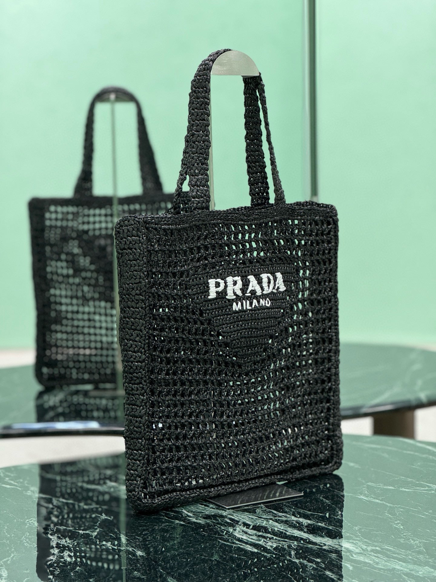 Prada Raffia Tote Bag