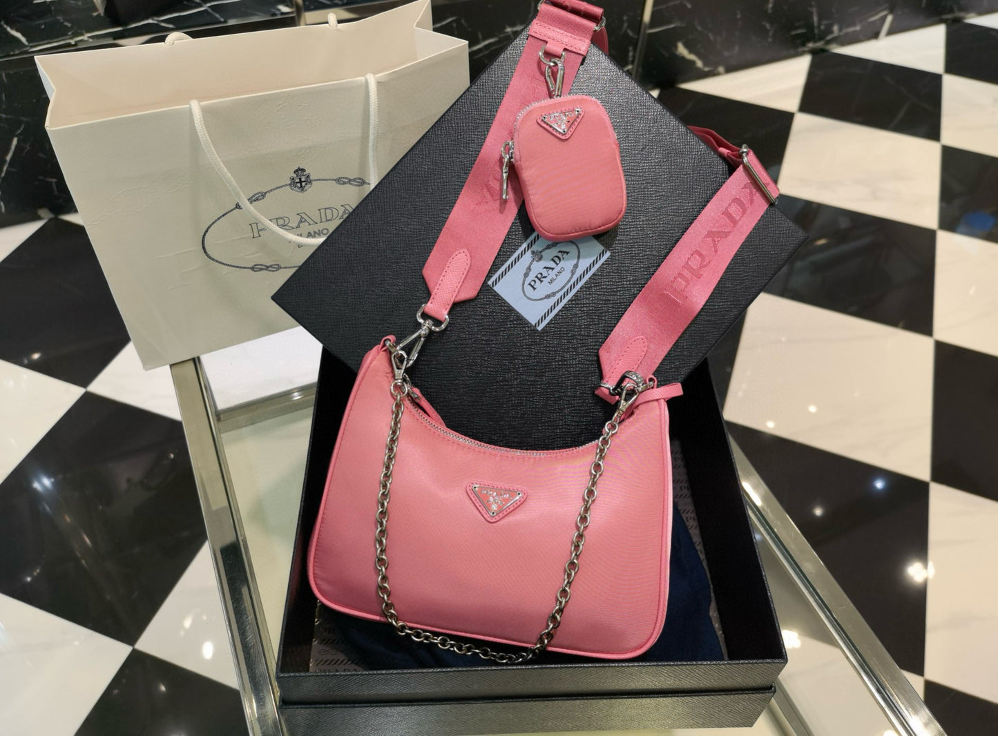 PD Re-Nylon Saffiano Bag