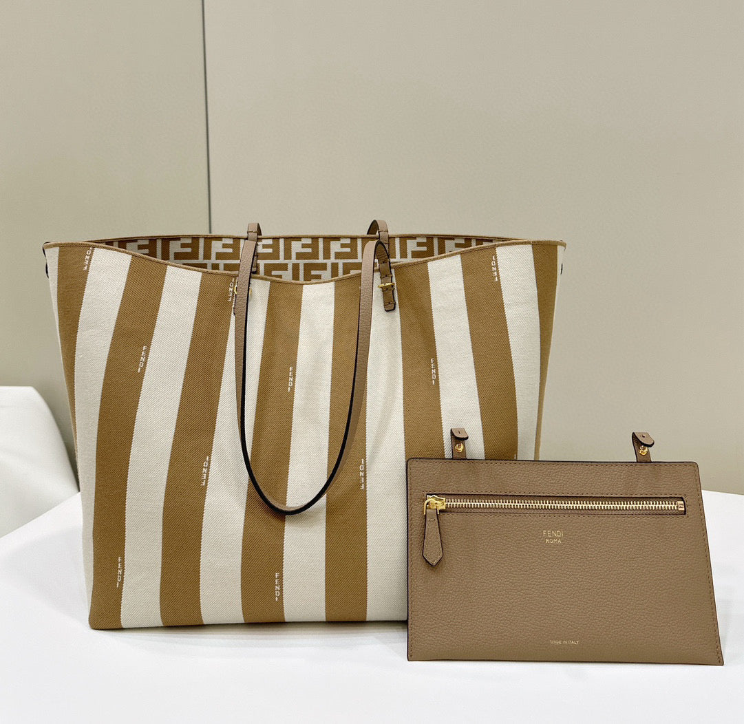 Fendi Pequin Roll Tote Bag (Large)