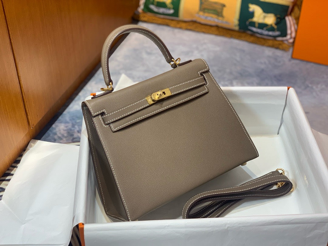 Hermes Kelly 25cm, Etoupe, Epsom