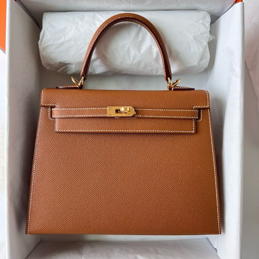 Hermes Kelly, 25cm, CK 37, Epsom