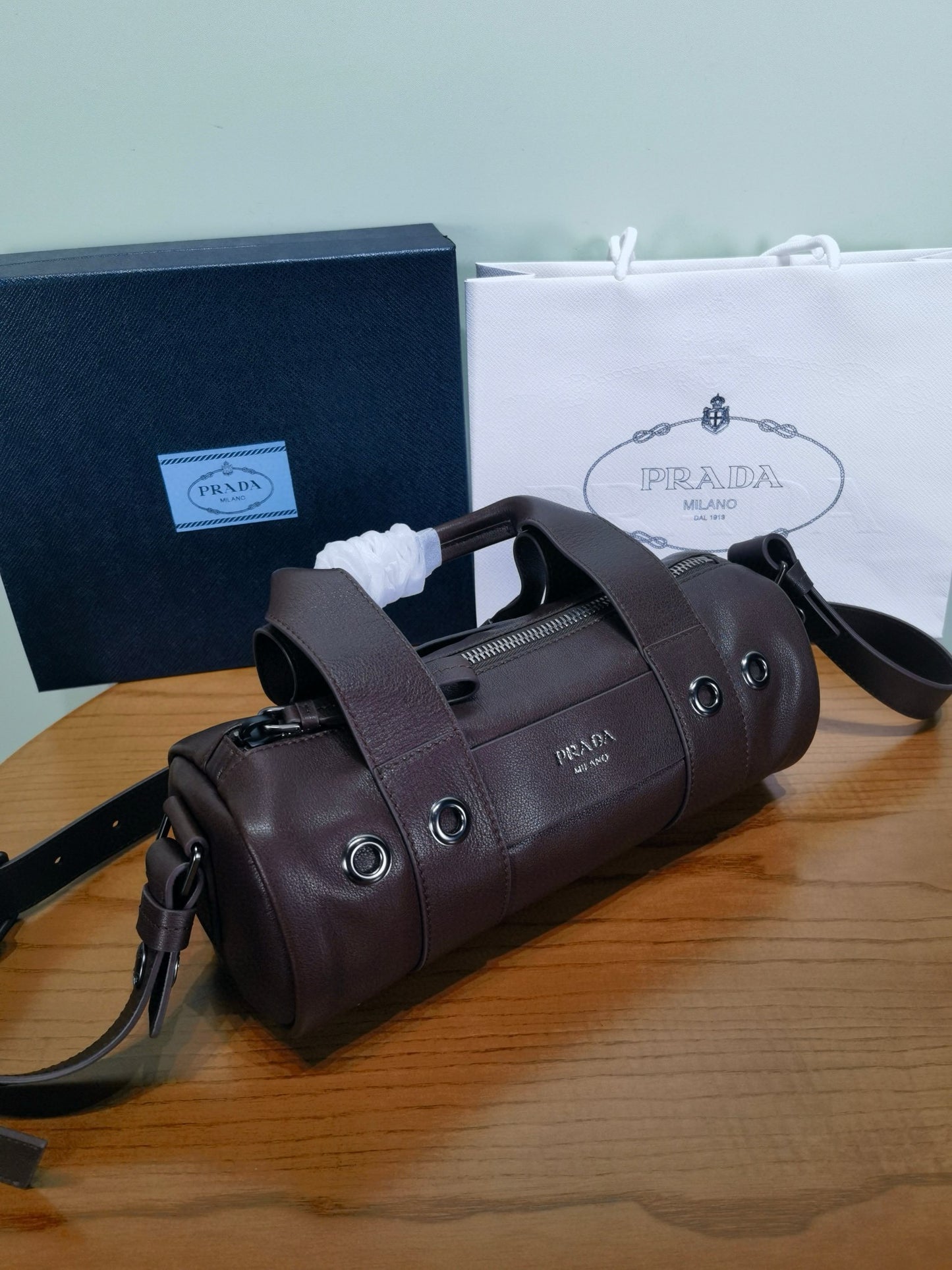 PD Buffalo Leather Cylinder Bag