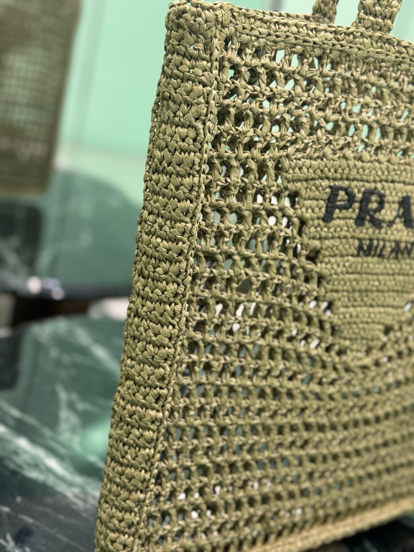 Prada Raffia Tote Bag