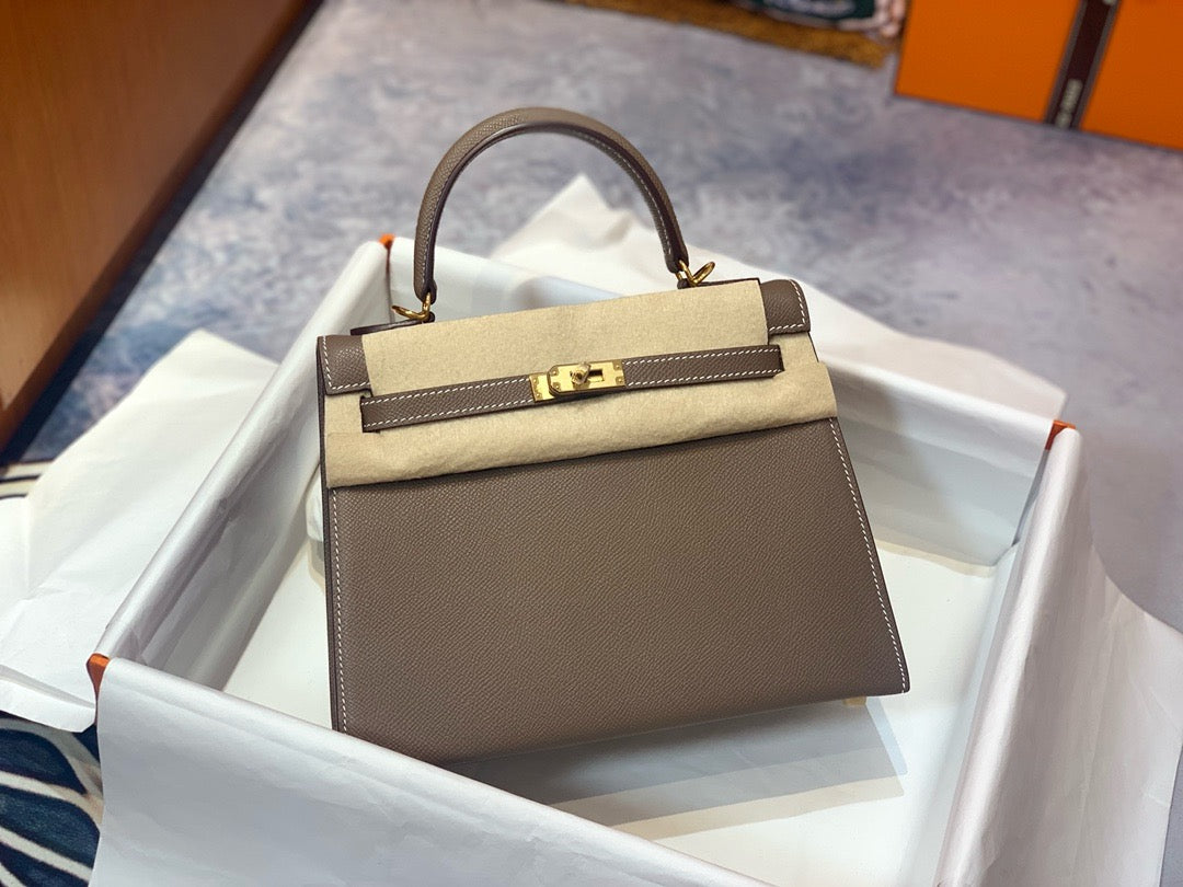 Hermes Kelly 25cm, Etoupe, Epsom