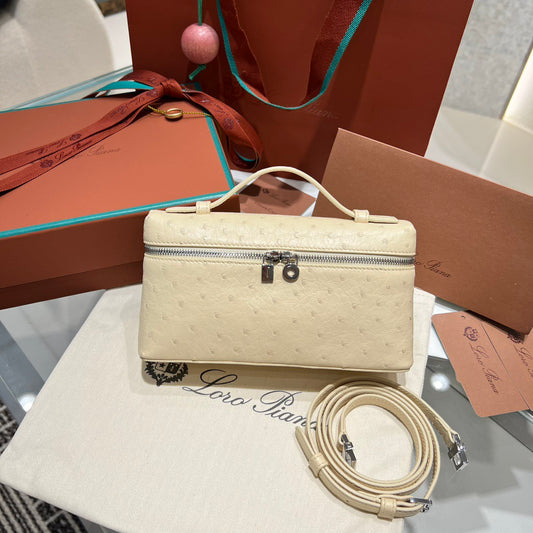 LP Extra Pocket L19 Ostrich Leather Bag