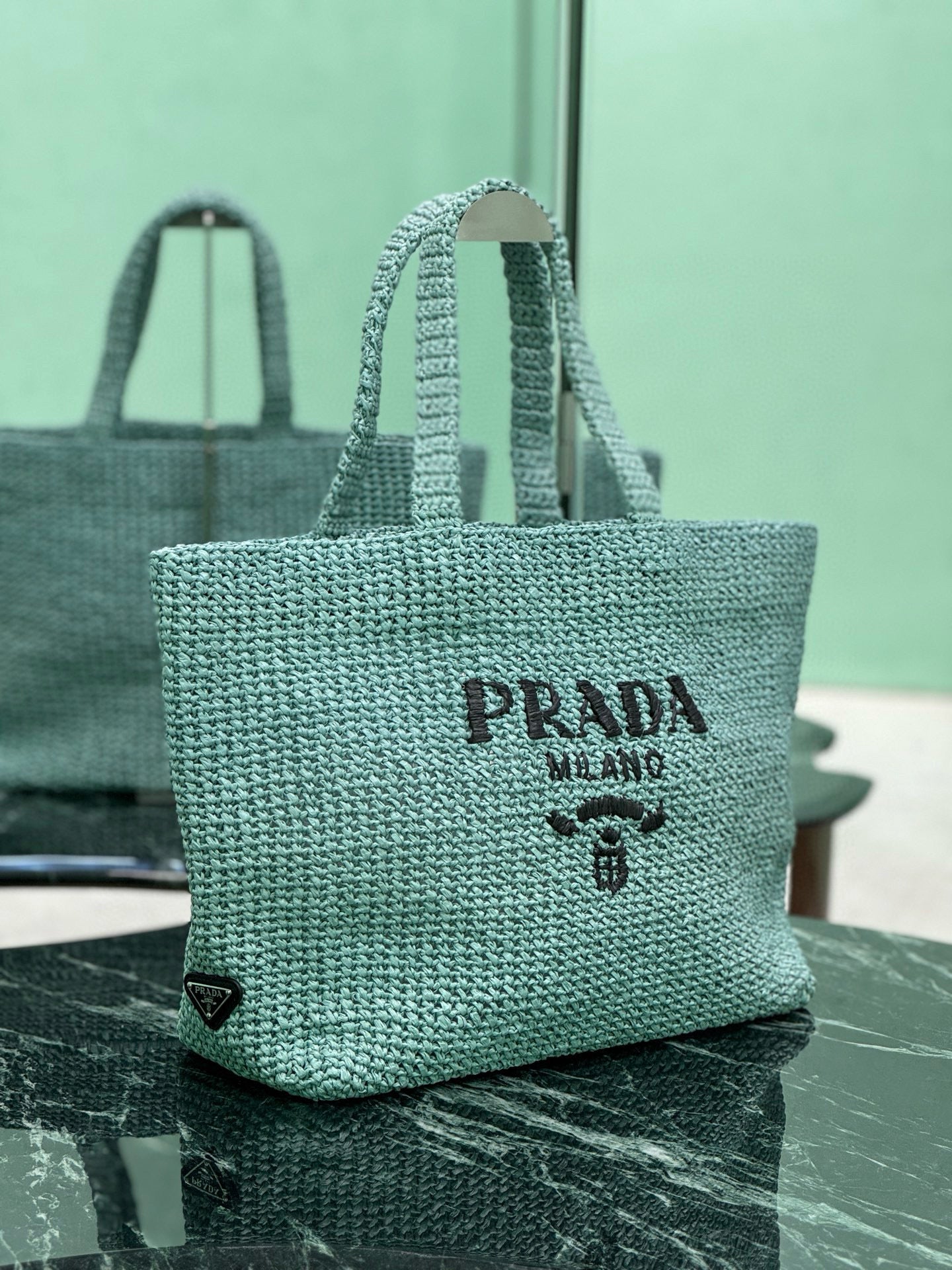 Prada Raffia Tote Bag