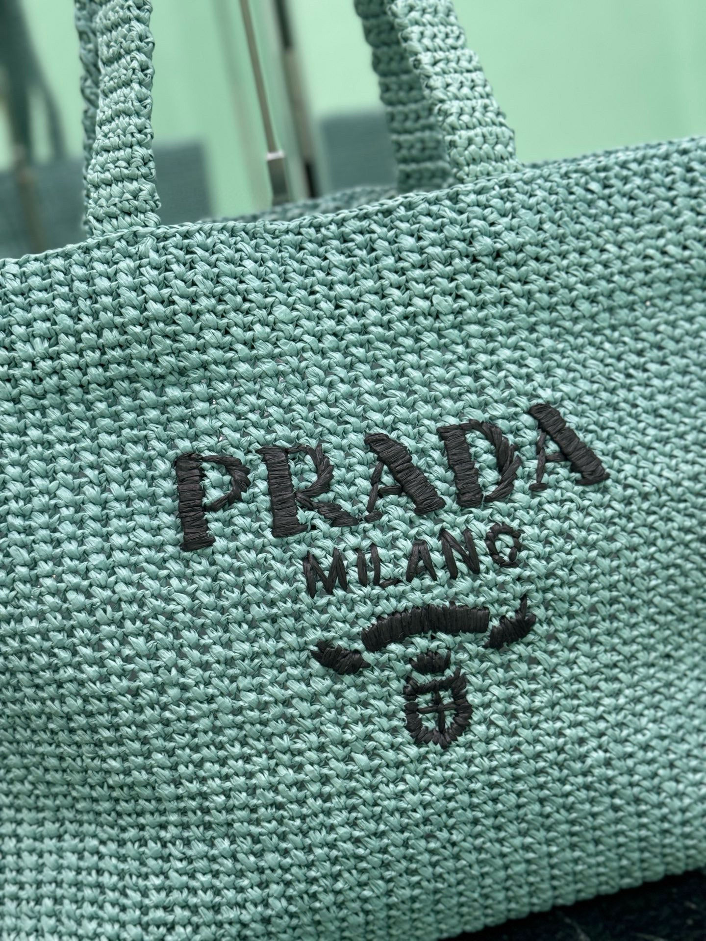Prada Raffia Tote Bag