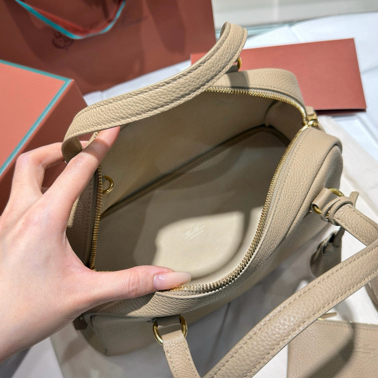 Loro Piana Needle Bowling Bag 31x15x16cm