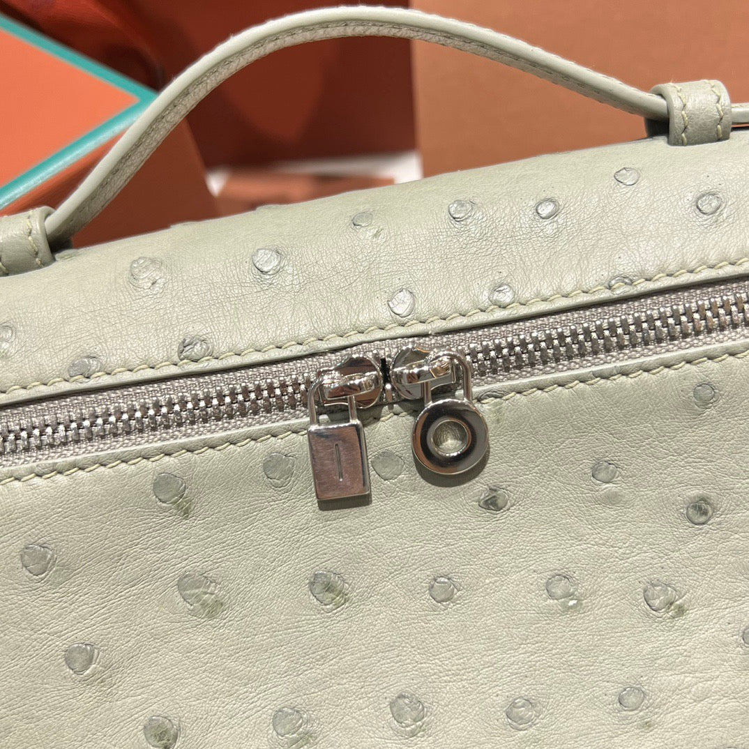 LP Extra Pocket L19 Ostrich Leather Bag