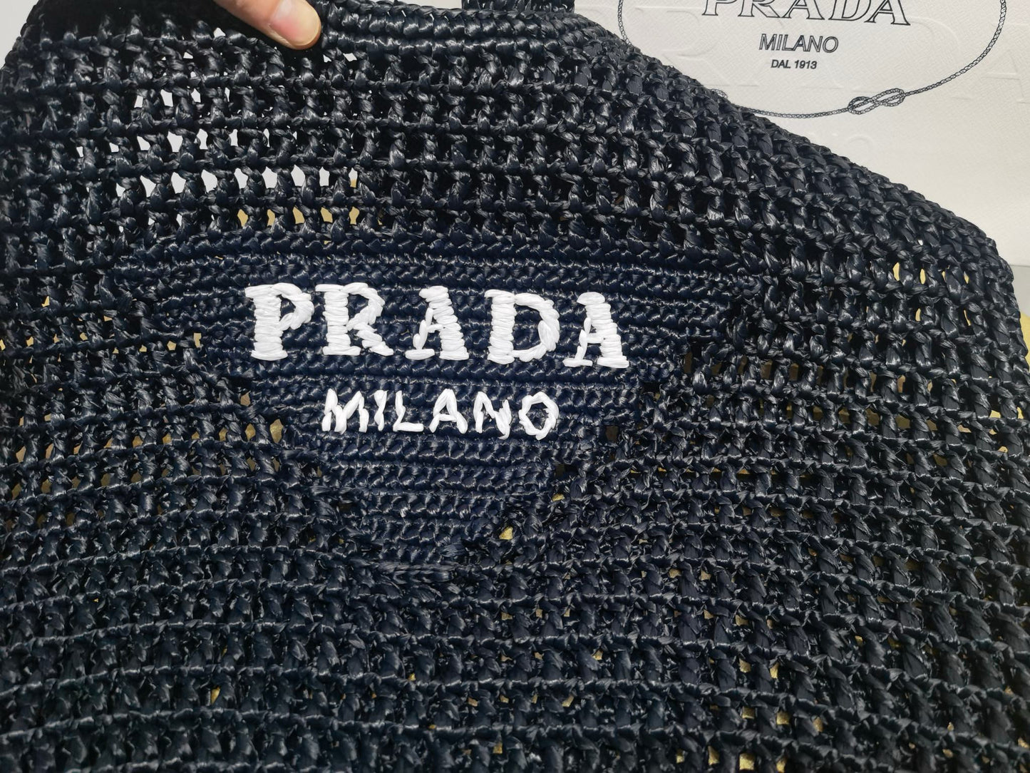 PD Raffia Crochet Tote Bag