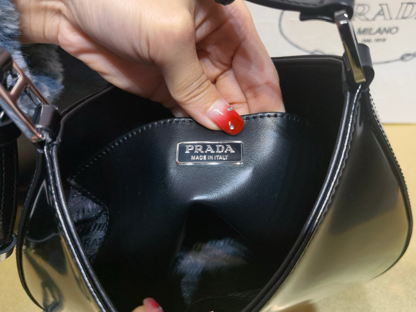 Prada Cleo Handbag 22x18.5x4.5cm