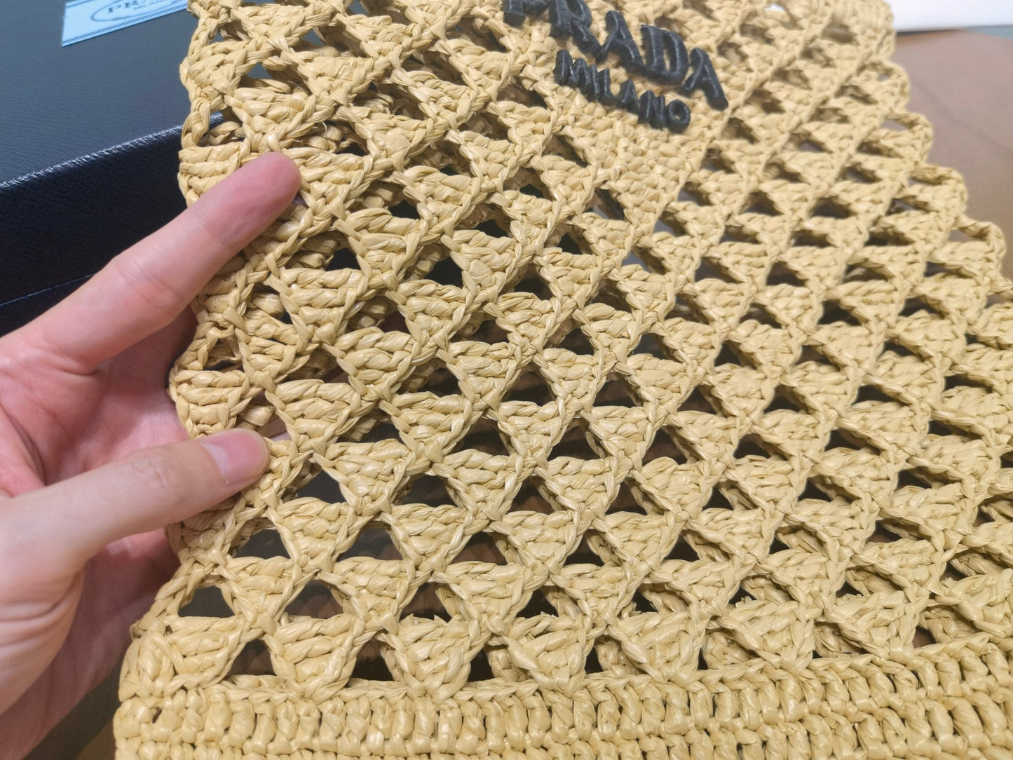 PD Raffia Crochet Tote Bag