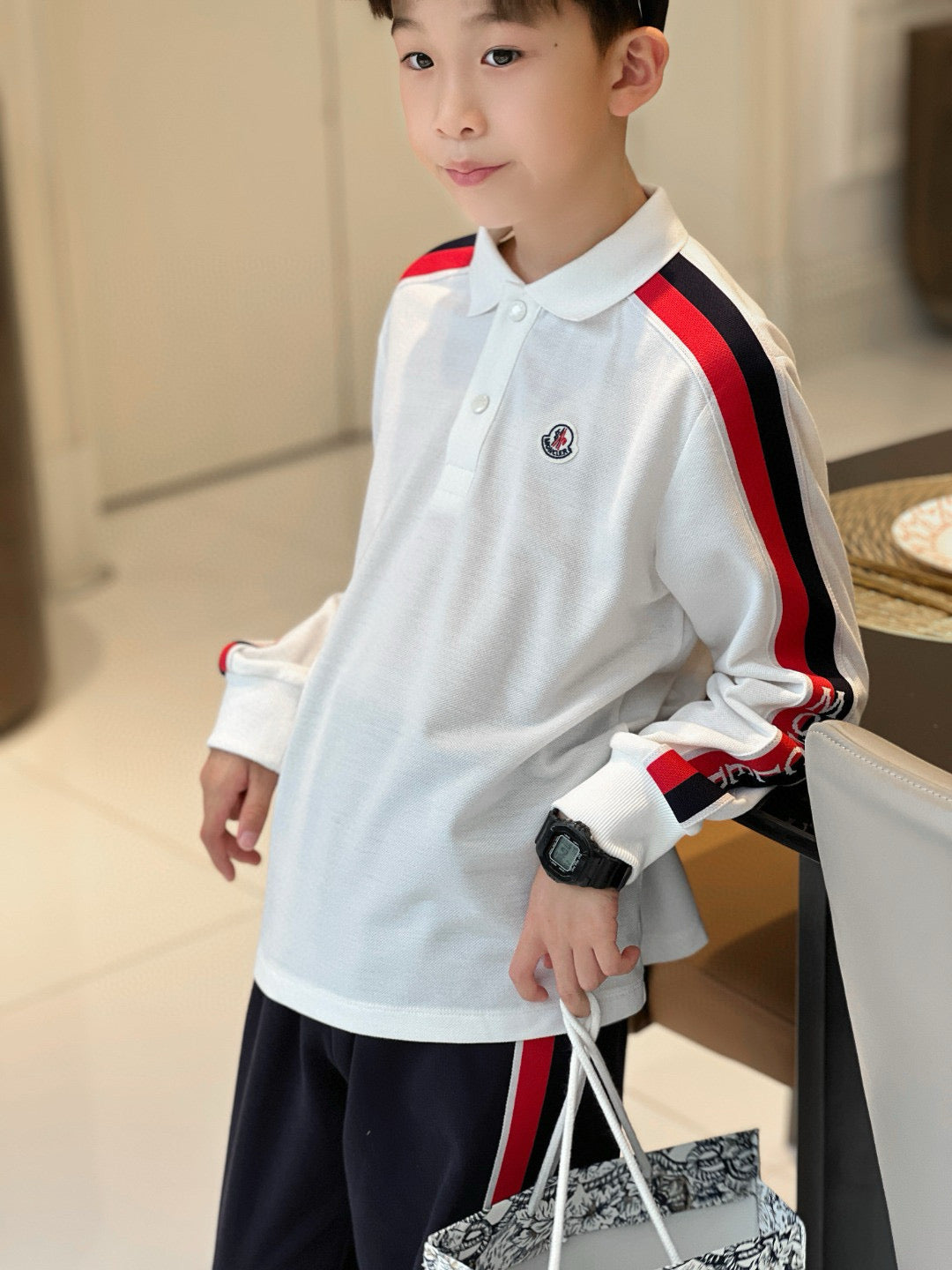 Moncler Long Sleeve Polo