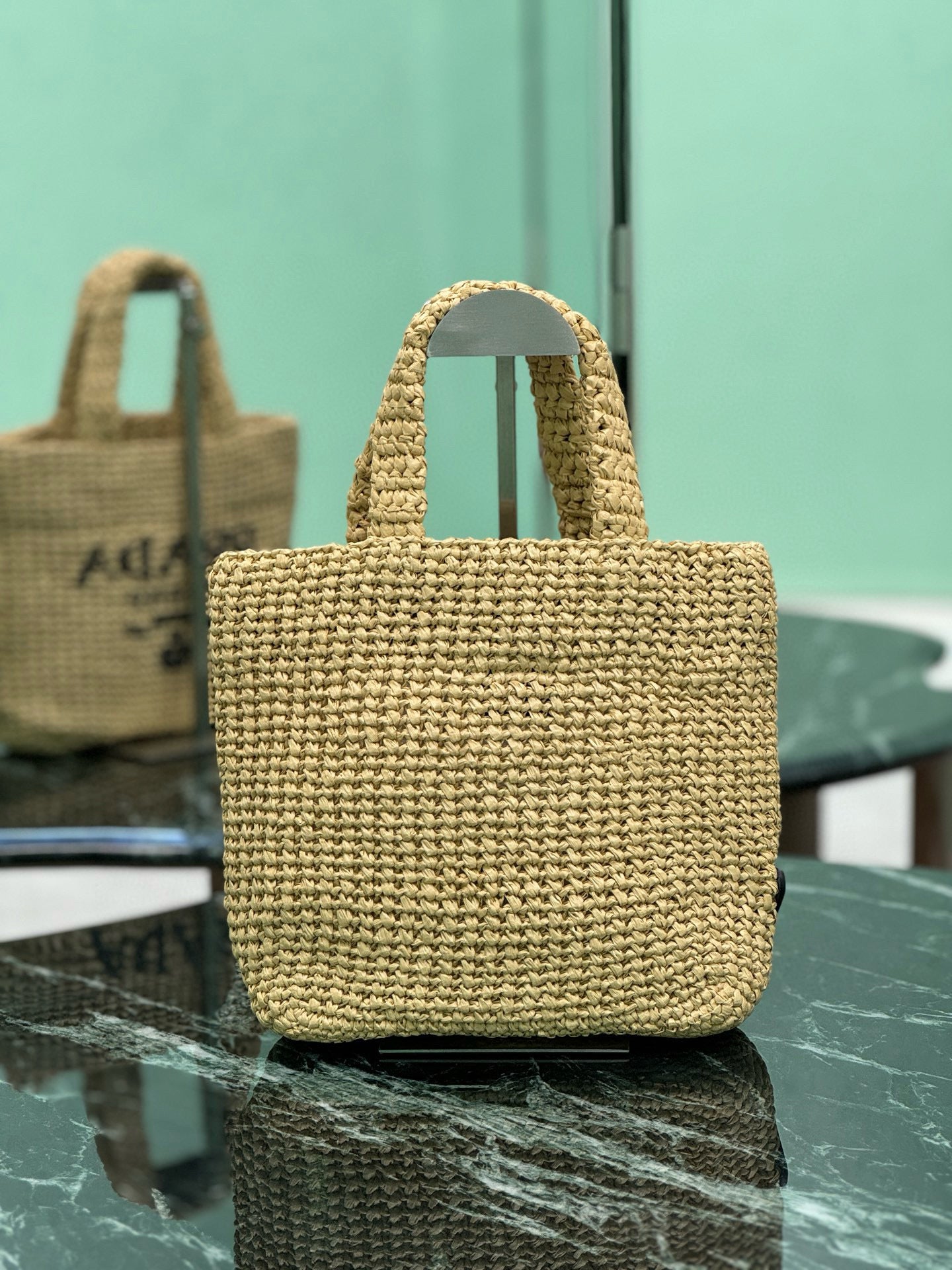 Prada Raffia Tote Bag
