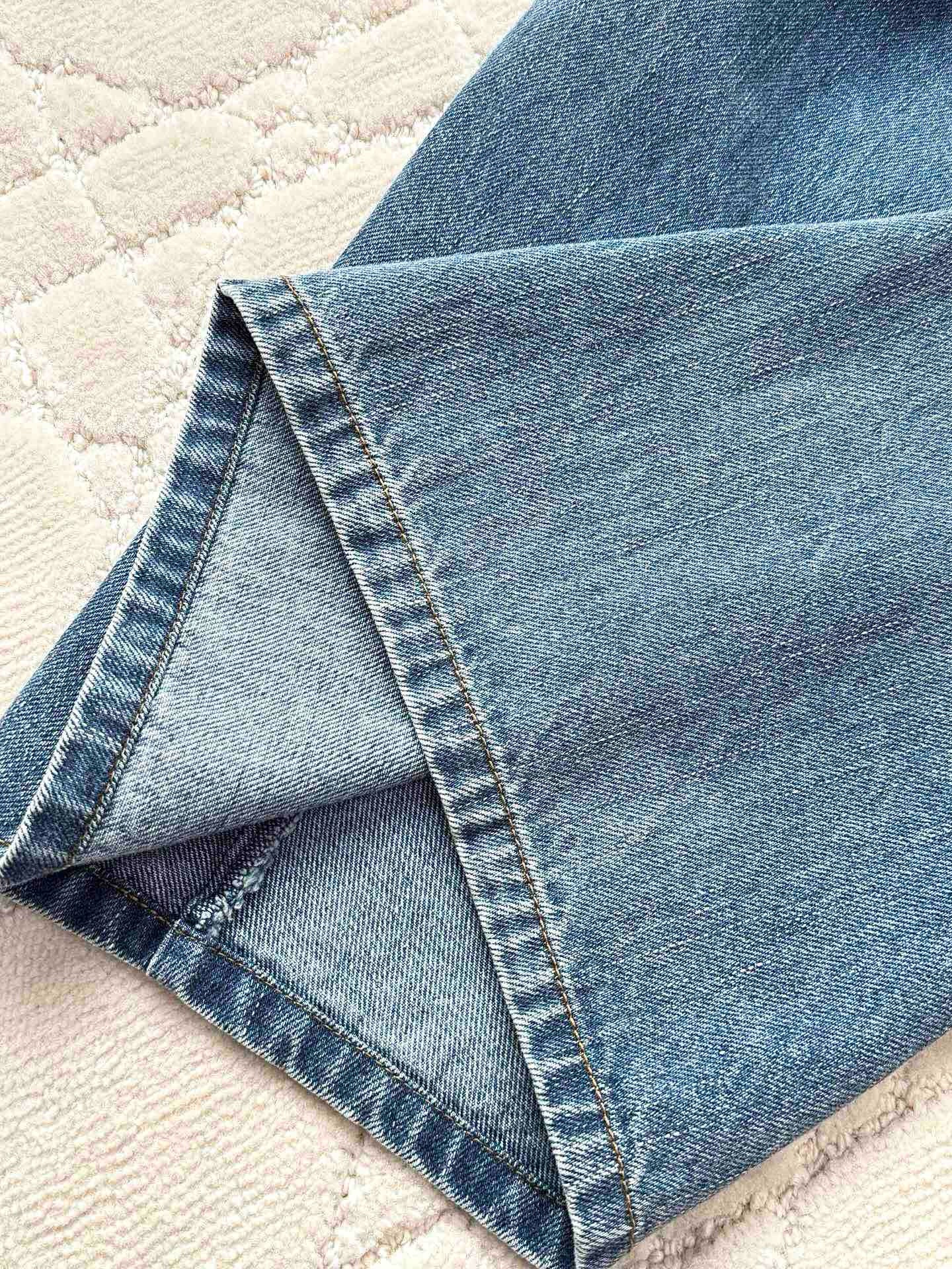 Loewe Blue Draped Jeans