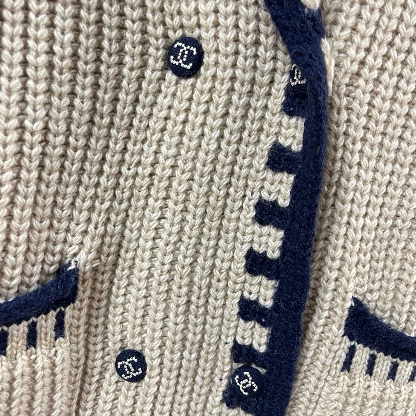 Chanel Knit Cardigan with Denim Pants Set