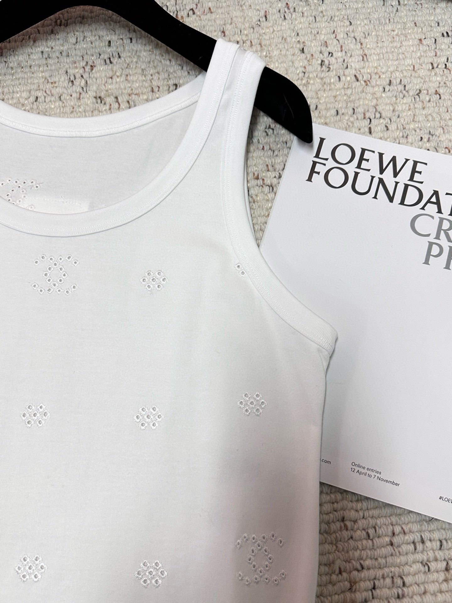 Chanel White Eyelet Cotton Top