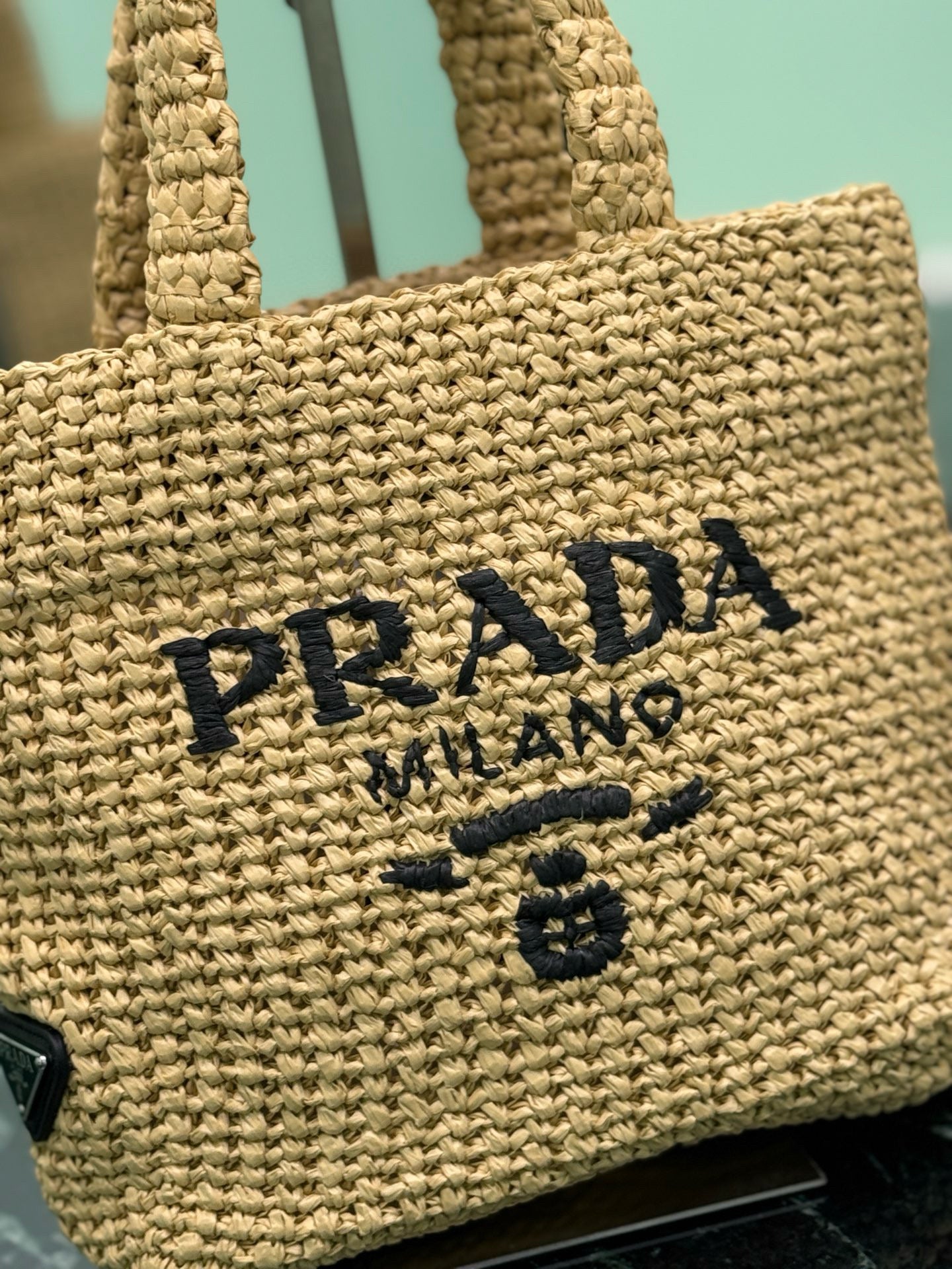 Prada Raffia Tote Bag
