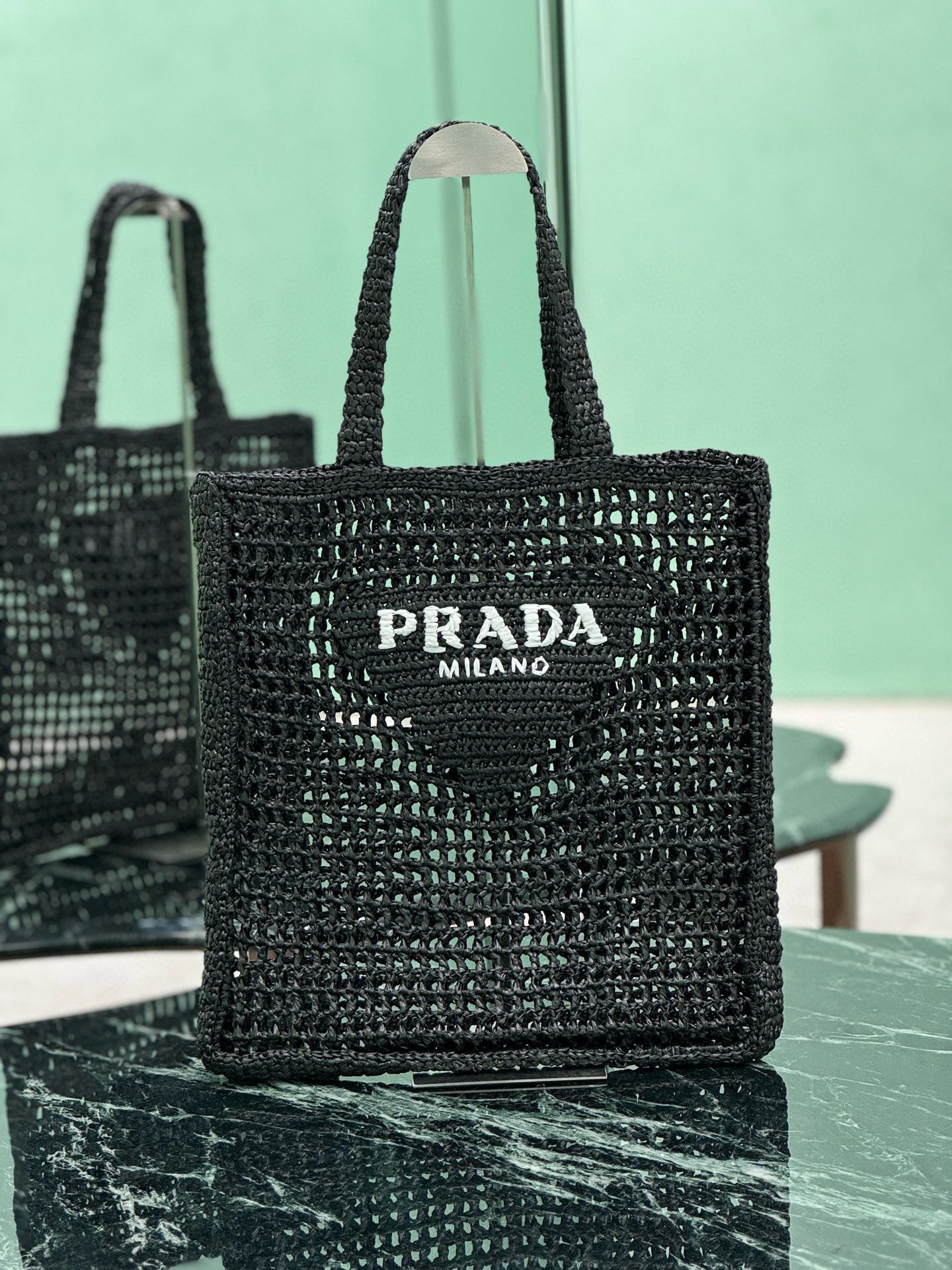 Prada Raffia Tote Bag