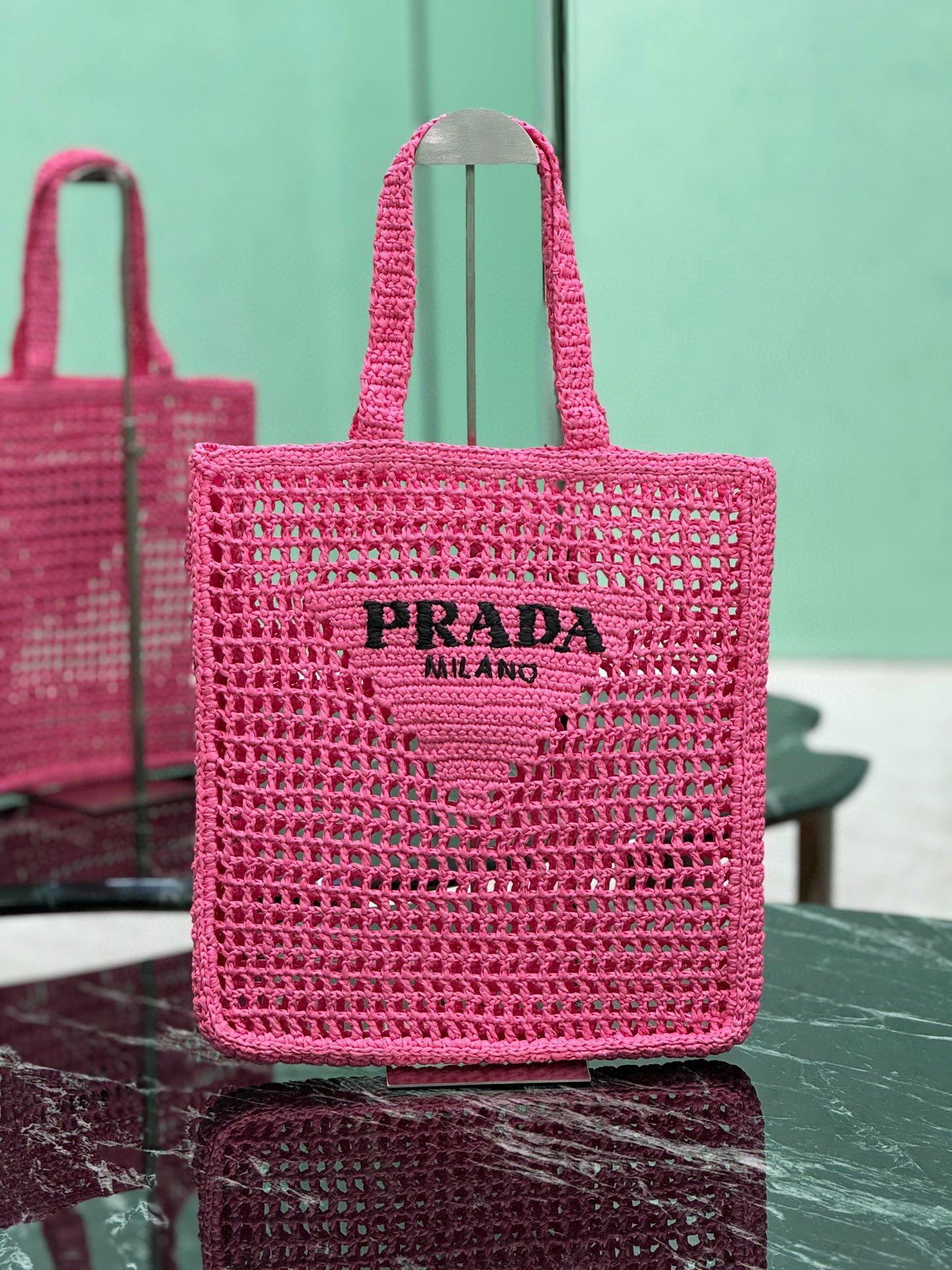 Prada Raffia Tote Bag