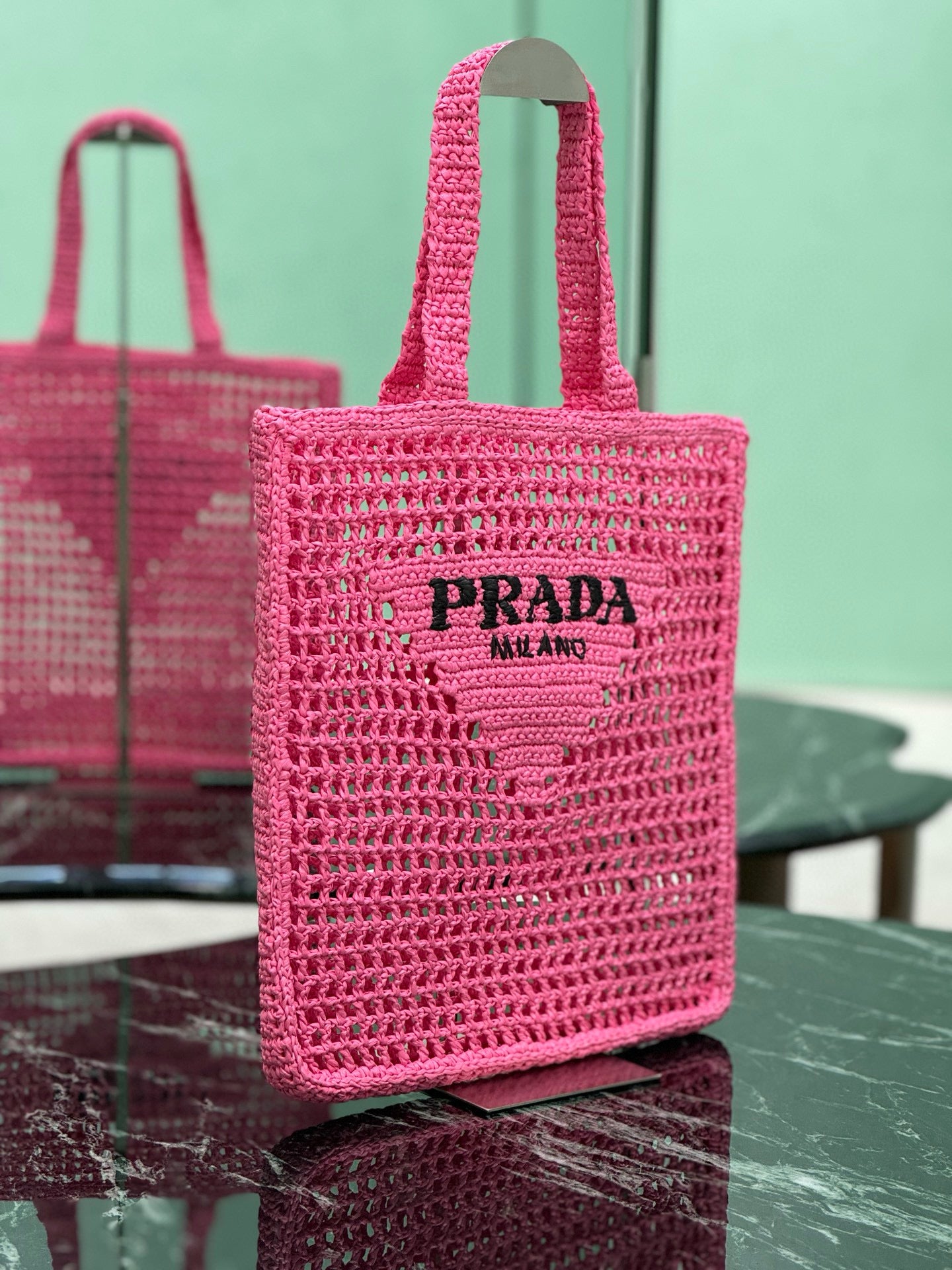 Prada Raffia Tote Bag