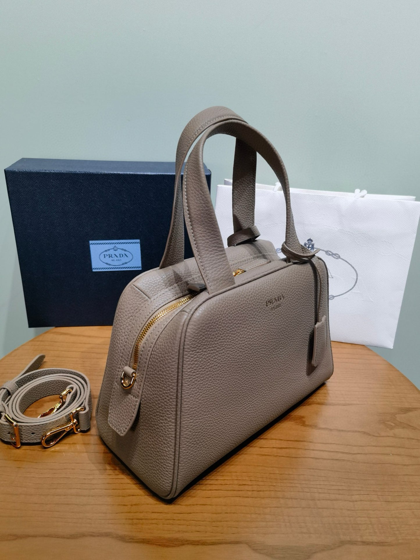 PD Clay Grey Top-Handle Bag 28x20x13cm