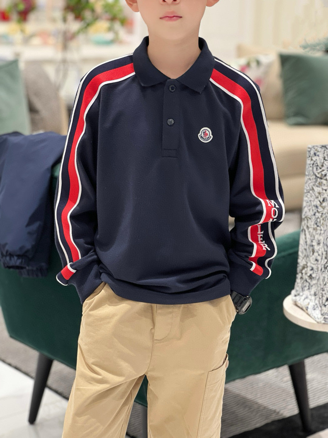 Moncler Long Sleeve Polo