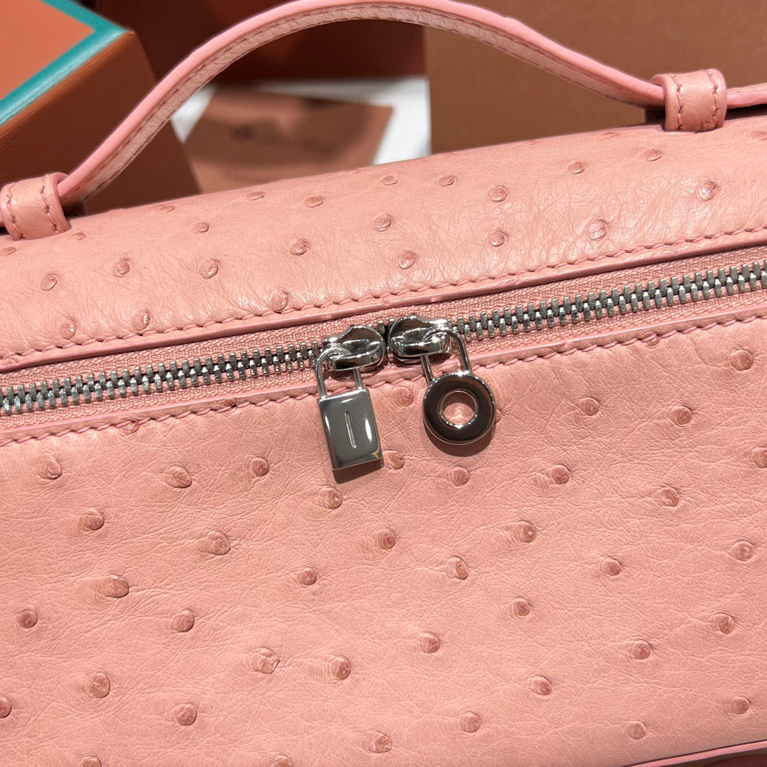 LP Extra Pocket L19 Ostrich Leather Bag