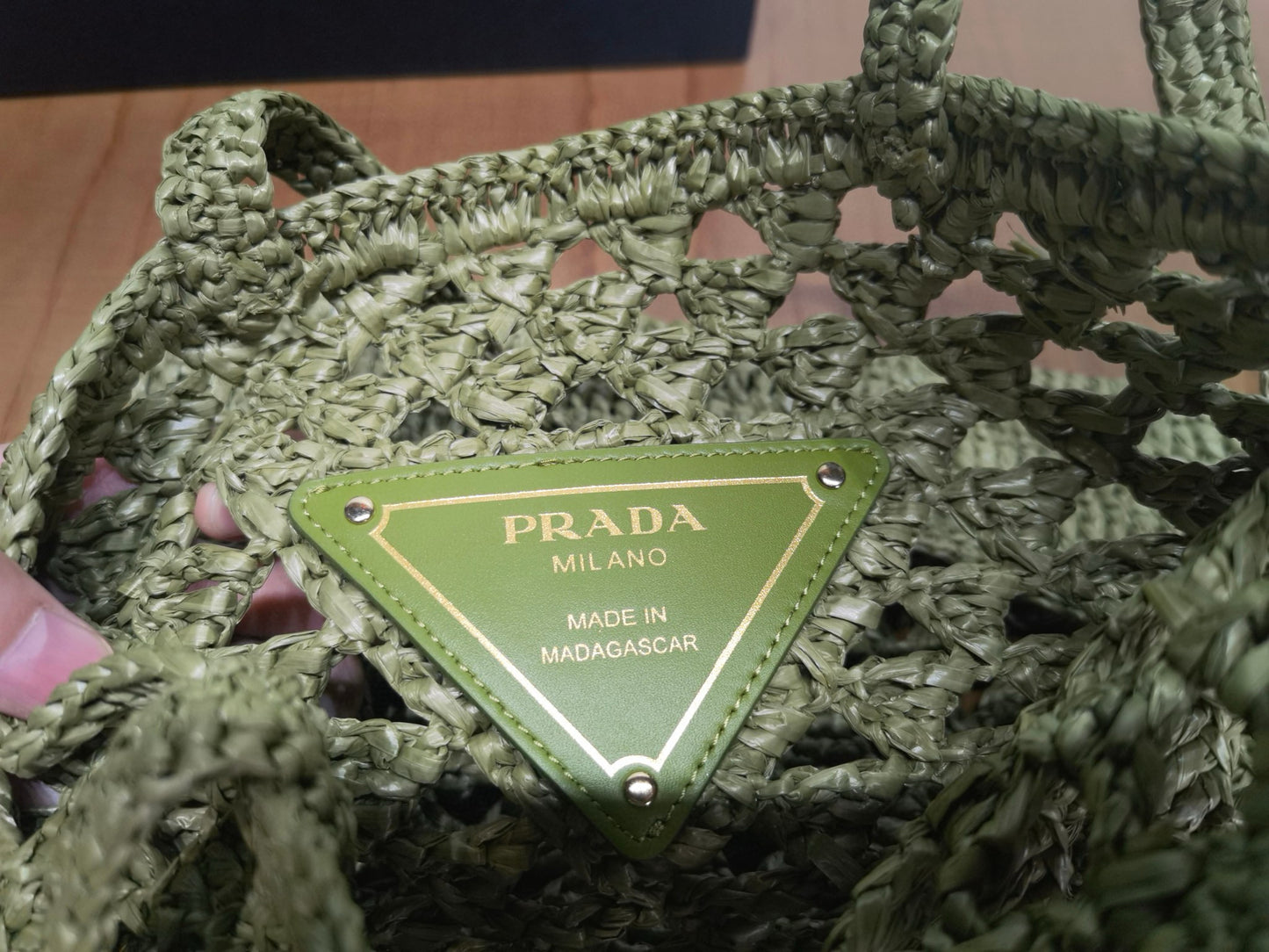 PD Raffia Crochet Tote Bag