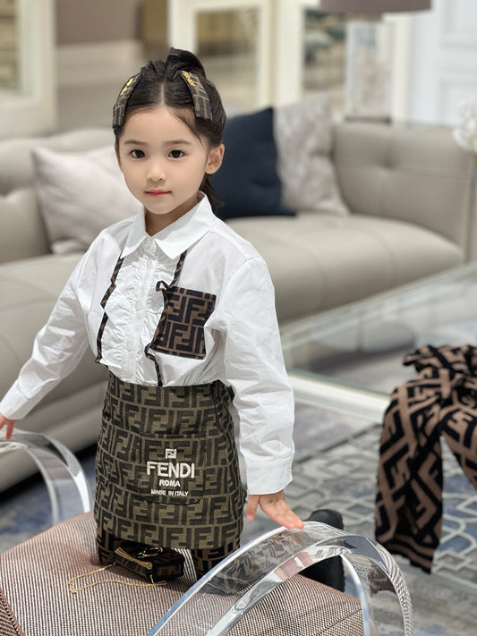Fendi Long Sleeve Polo/Skirt Set