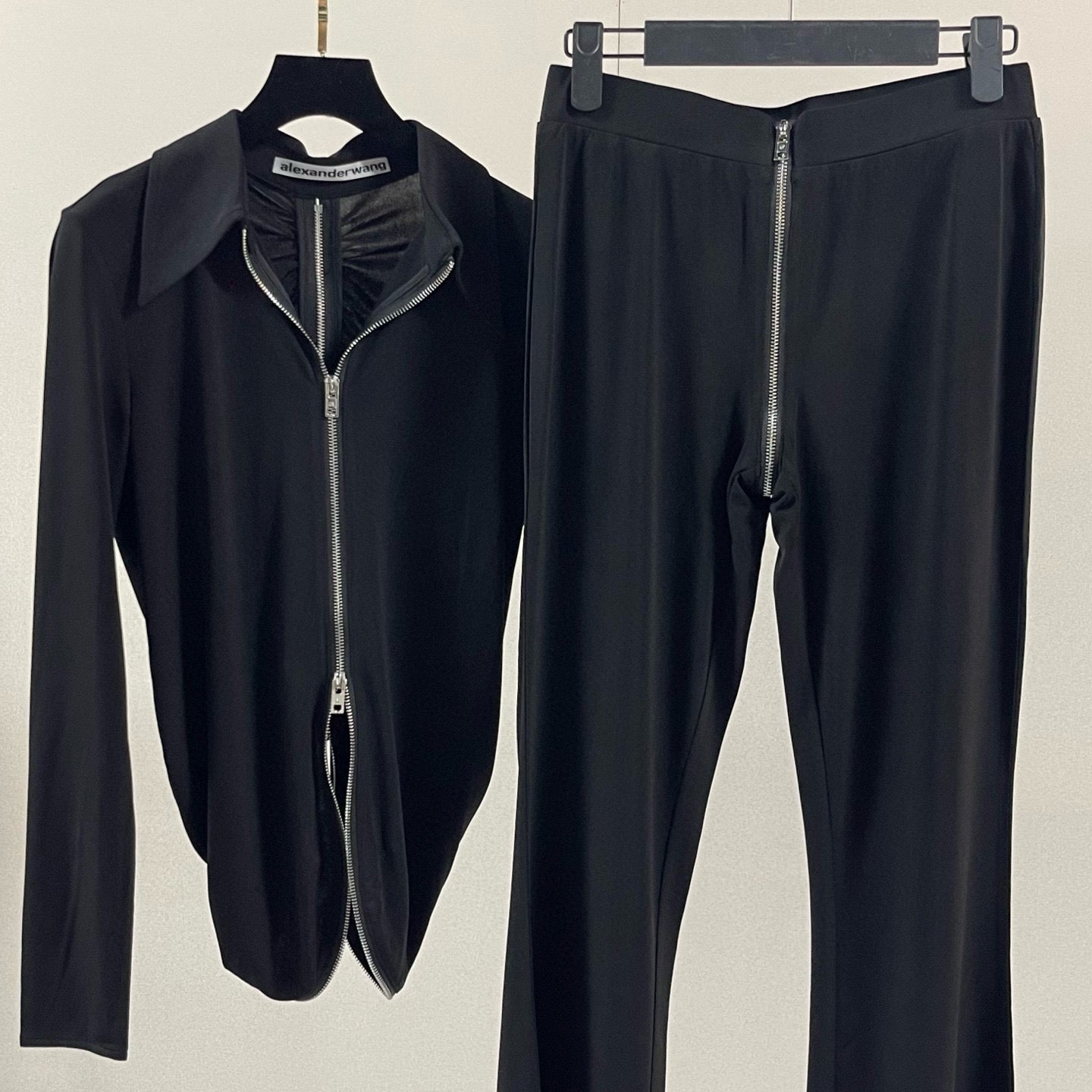 Alexander Wang Black Zip Blouse Set