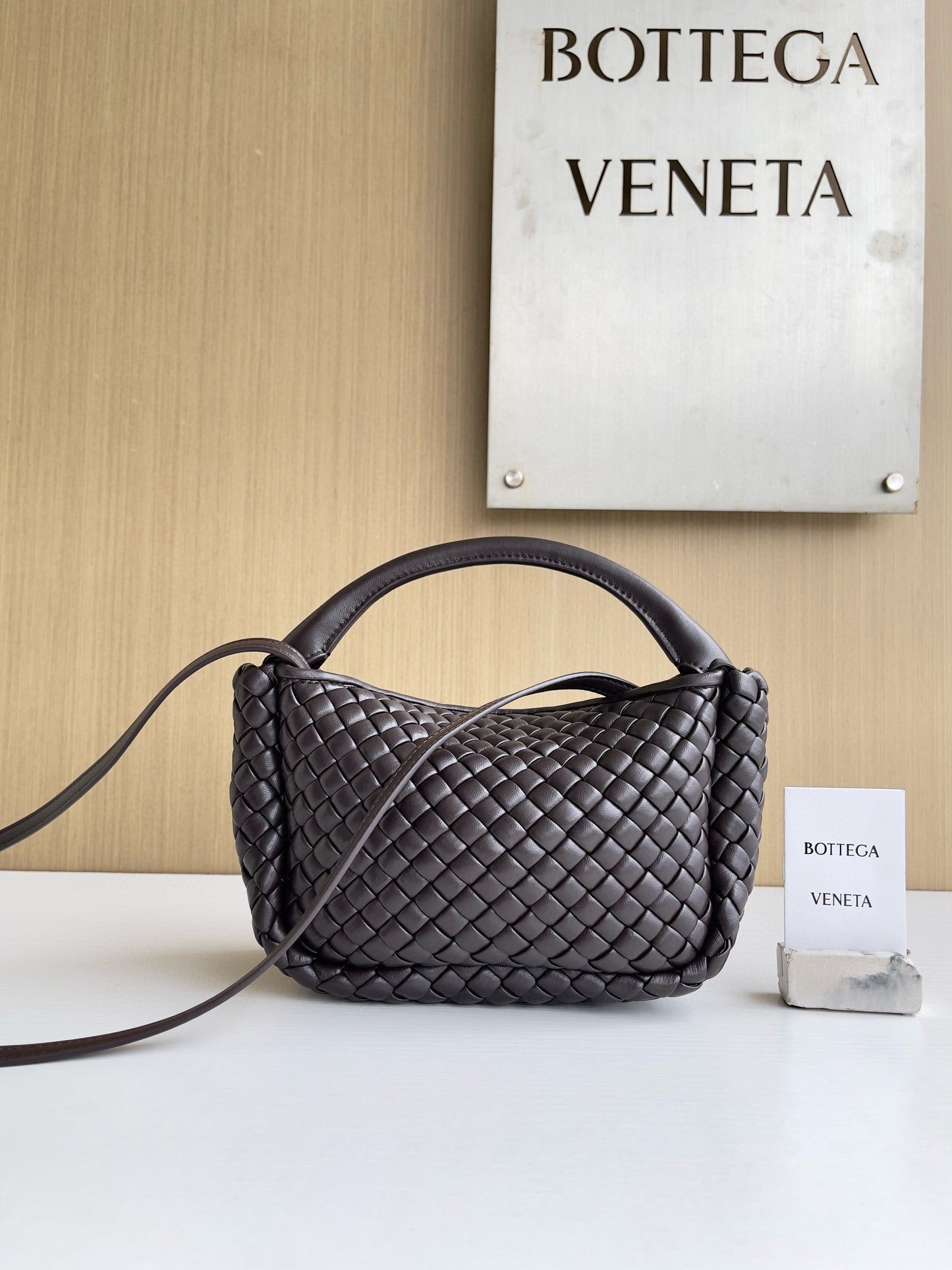 BV Burgundy Cobble Top-Handle Bag