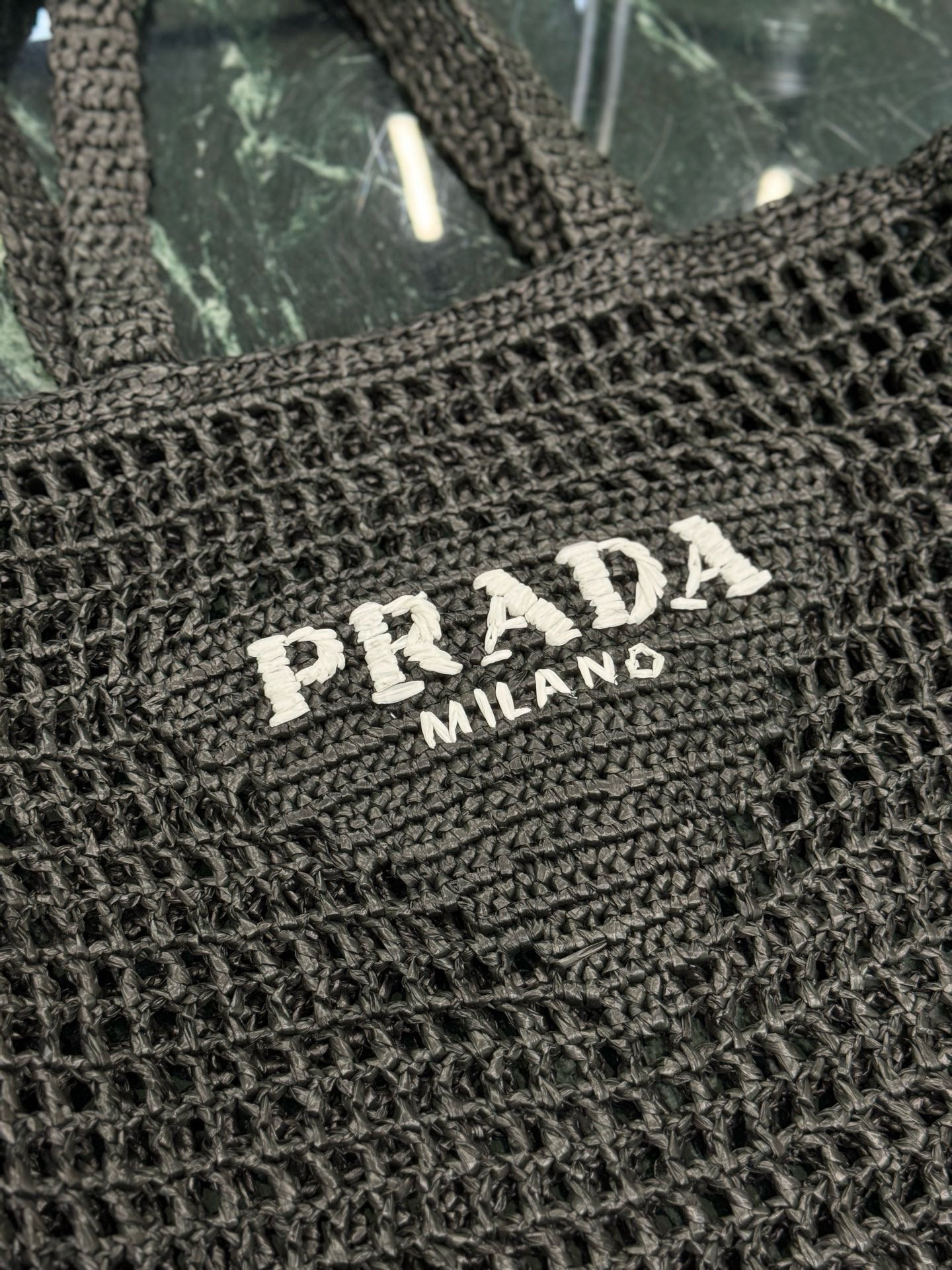Prada Raffia Tote Bag