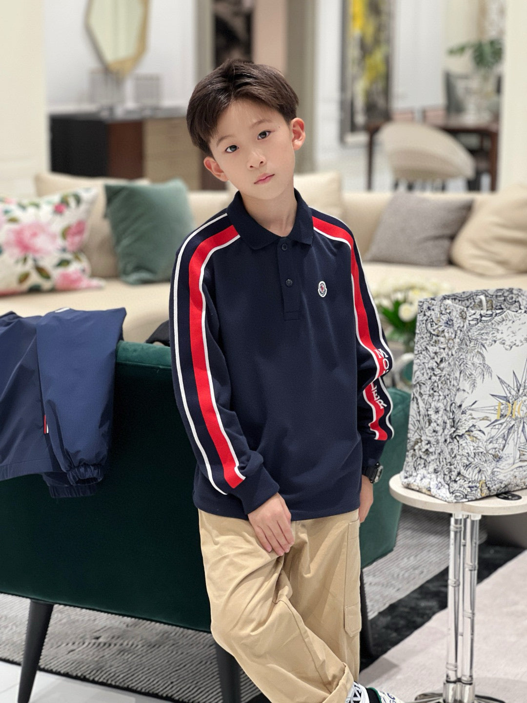 Moncler Long Sleeve Polo