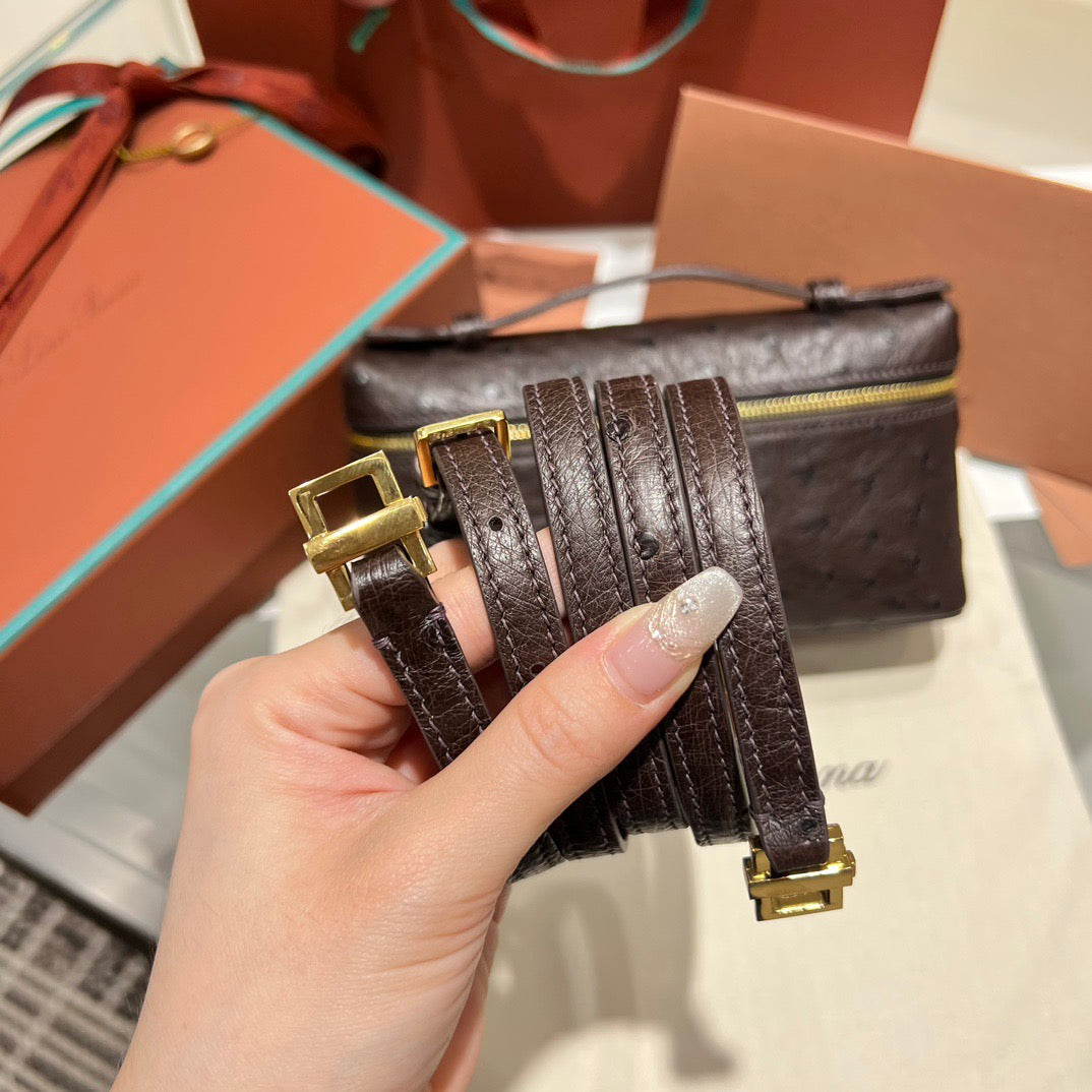 LP Extra Pocket L19 Ostrich Leather Bag
