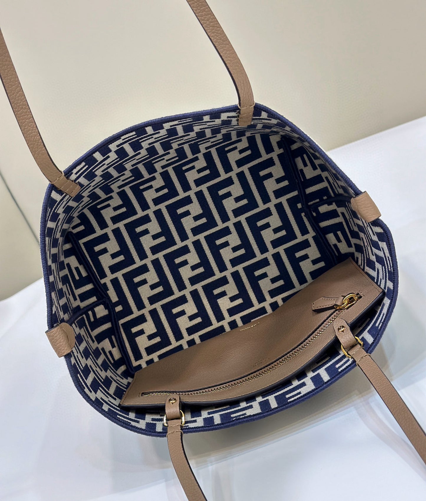 Fendi Pequin Roll Tote Bag (Medium)