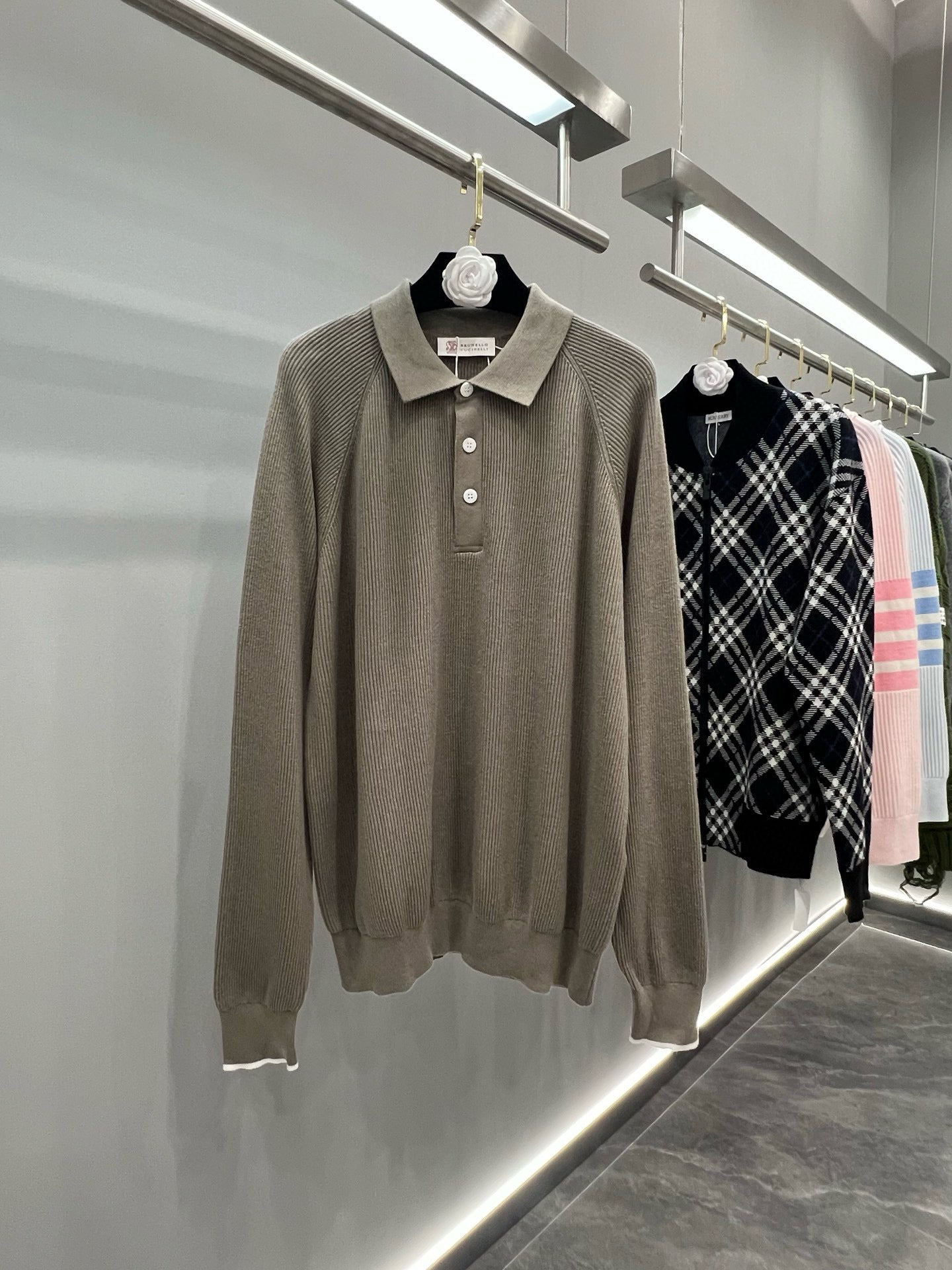 Brunello Cucinelli Long Sleeve Polo