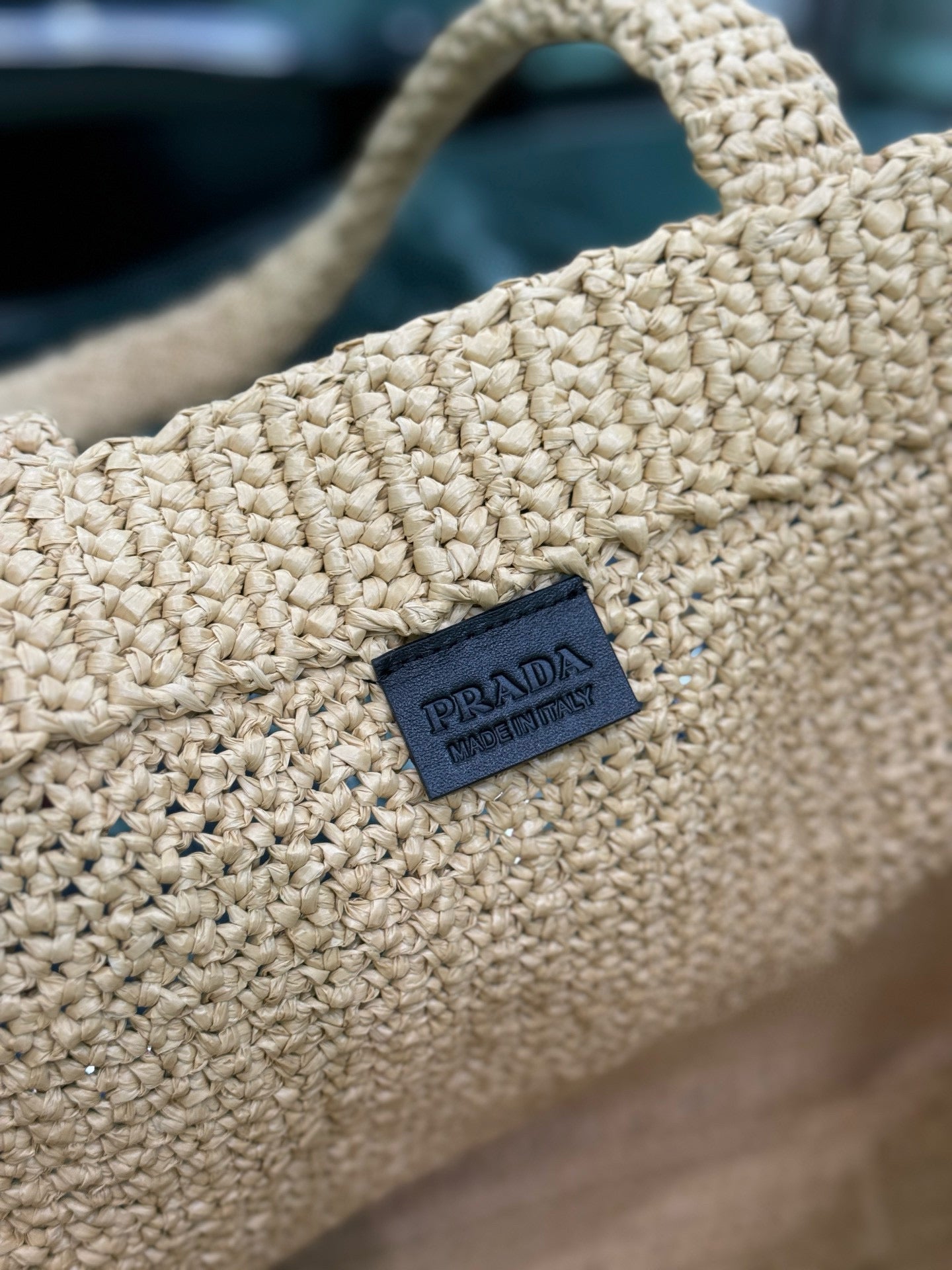 Prada Raffia Tote Bag