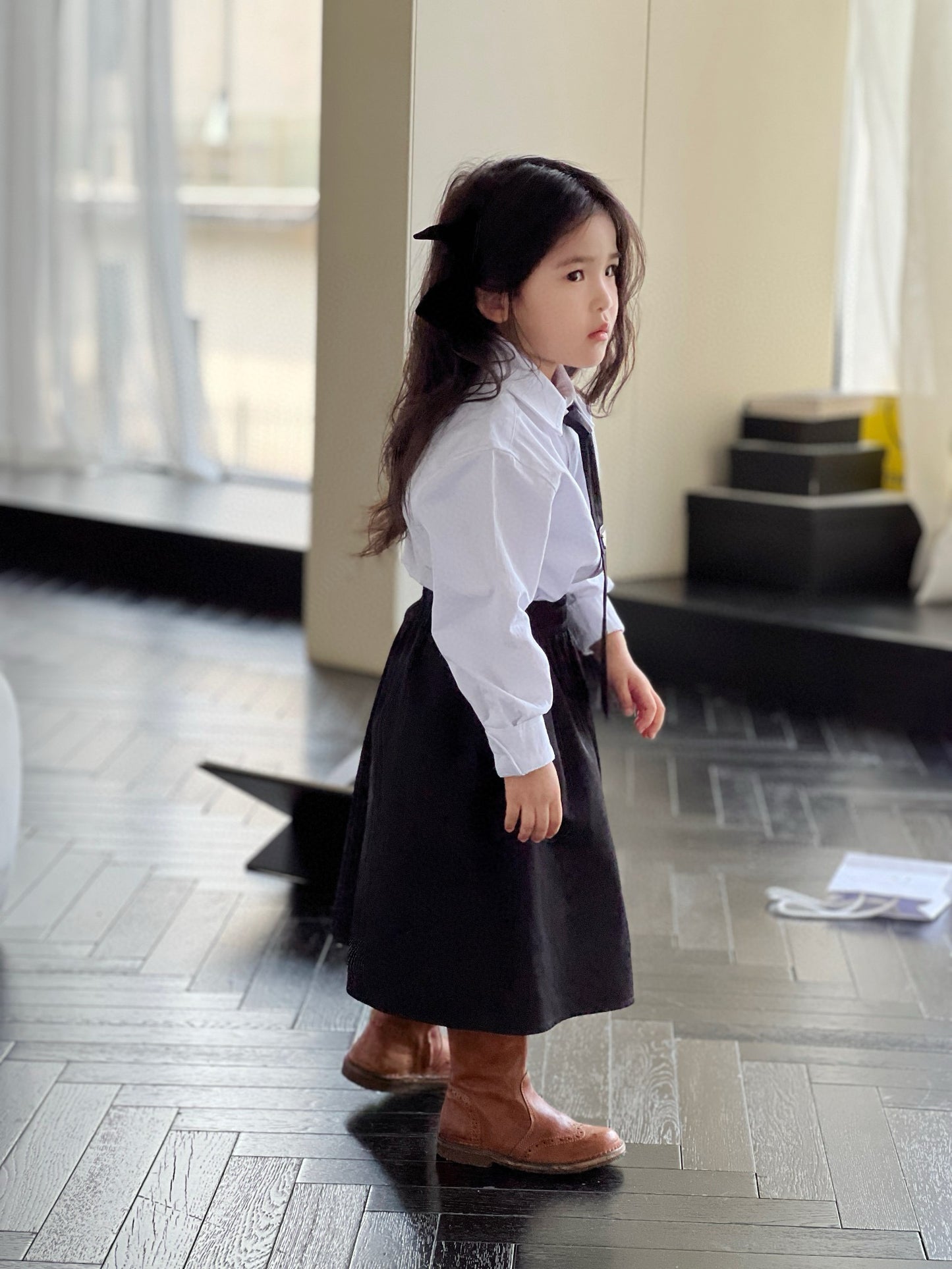 Prada Long Sleeve Polo/Skirt Set