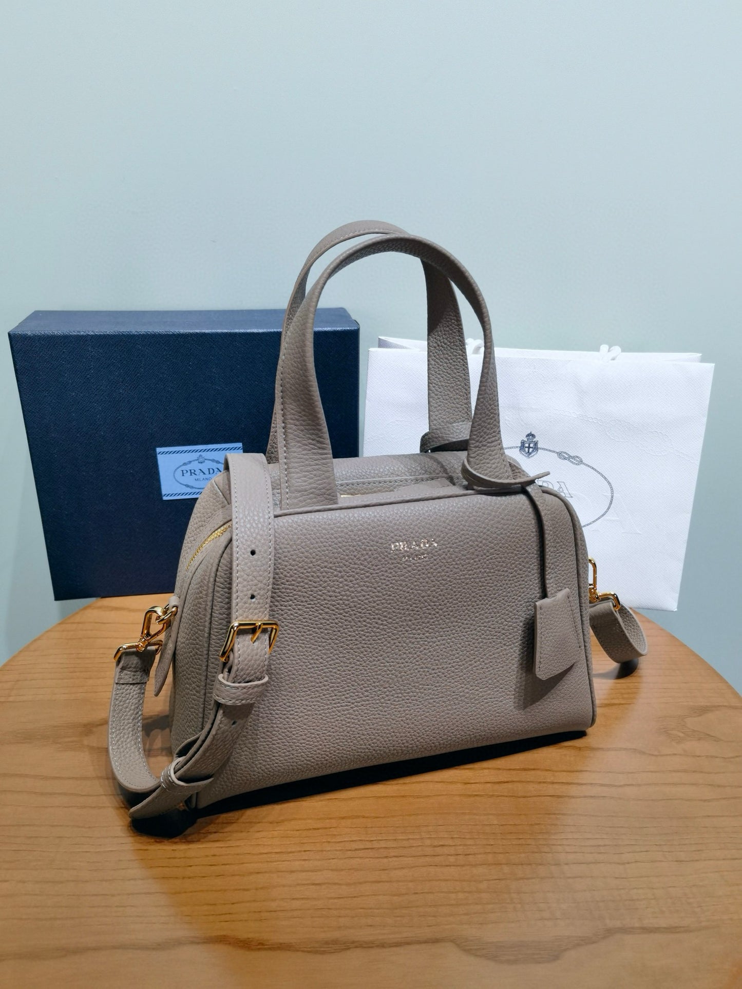 PD Clay Grey Top-Handle Bag 28x20x13cm