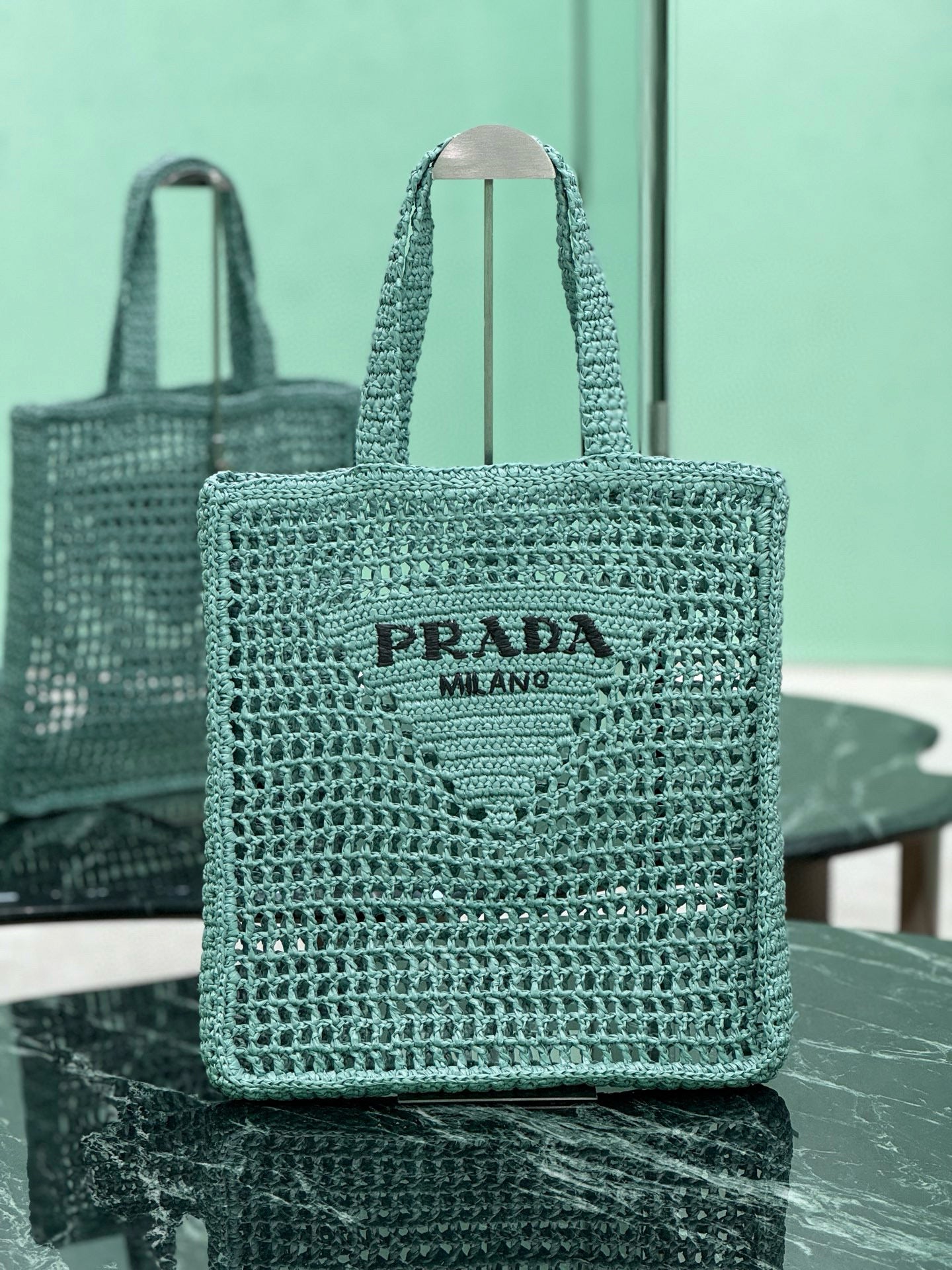 Prada Raffia Tote Bag