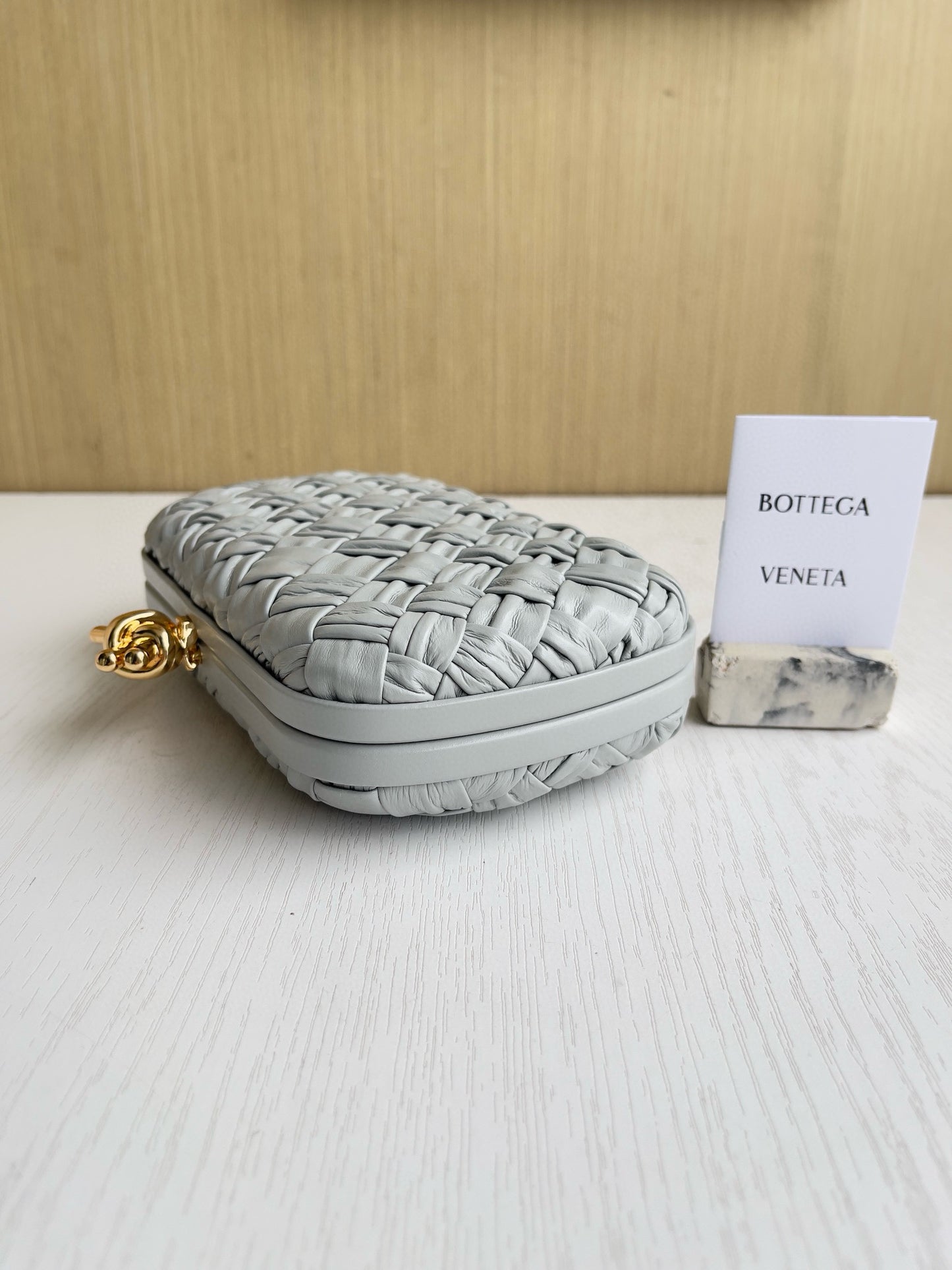 BV Plisse Knot Clutch Bag