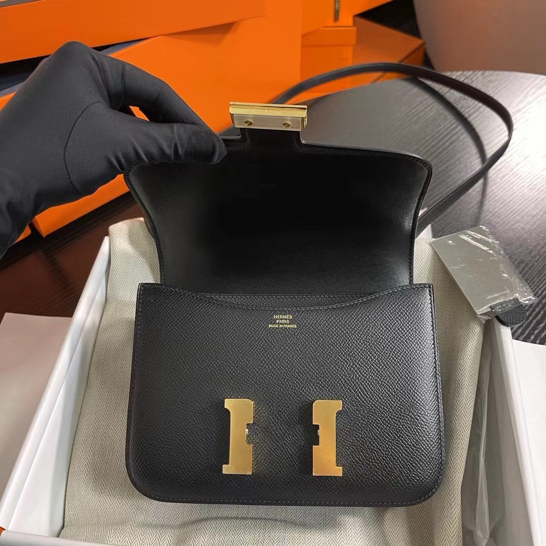 Hermes Constance 19cm, CK 89, Epsom