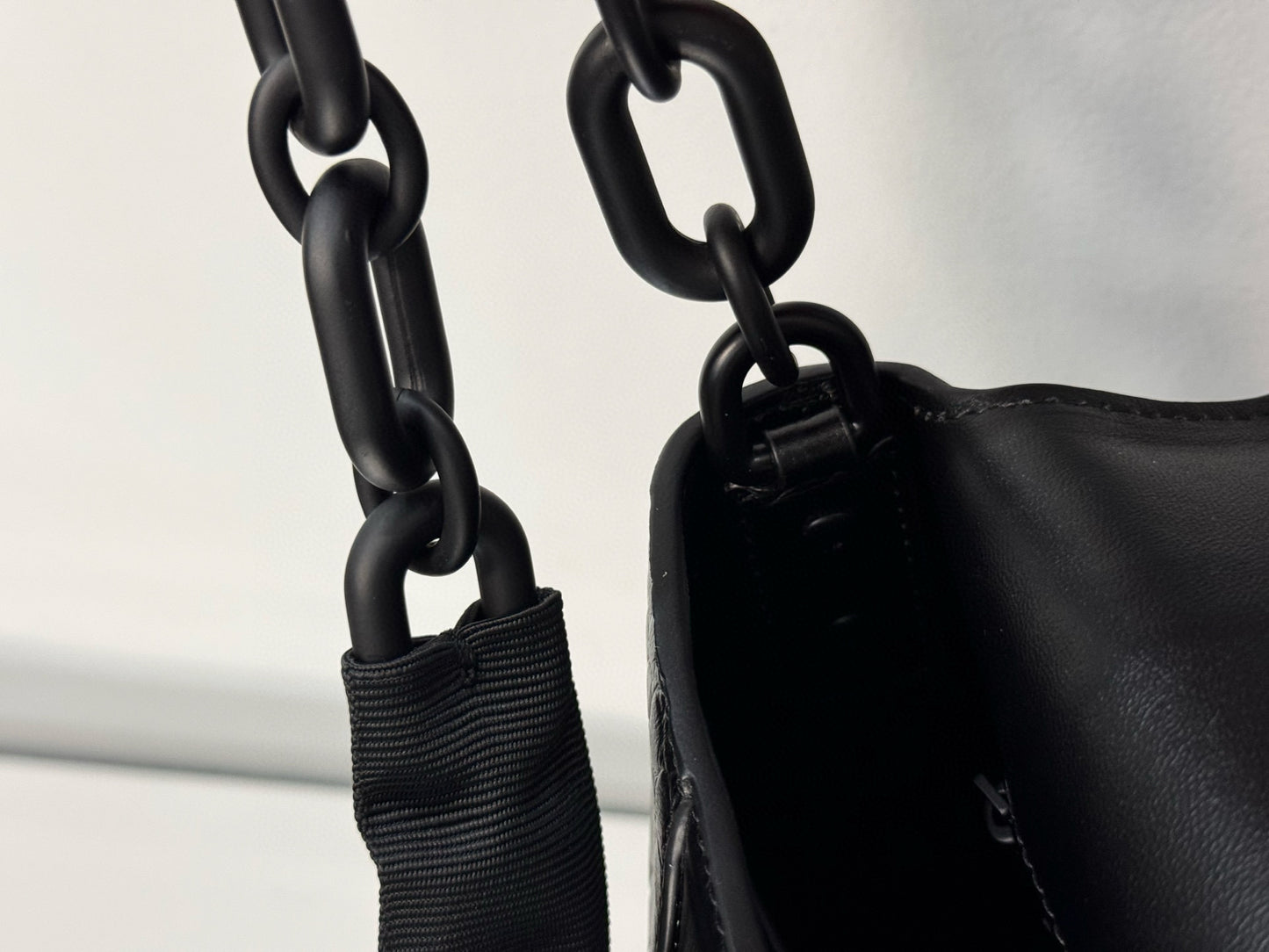 BLCG Downtown Chain-Handle Crocodile Embossed Shoulder Bag