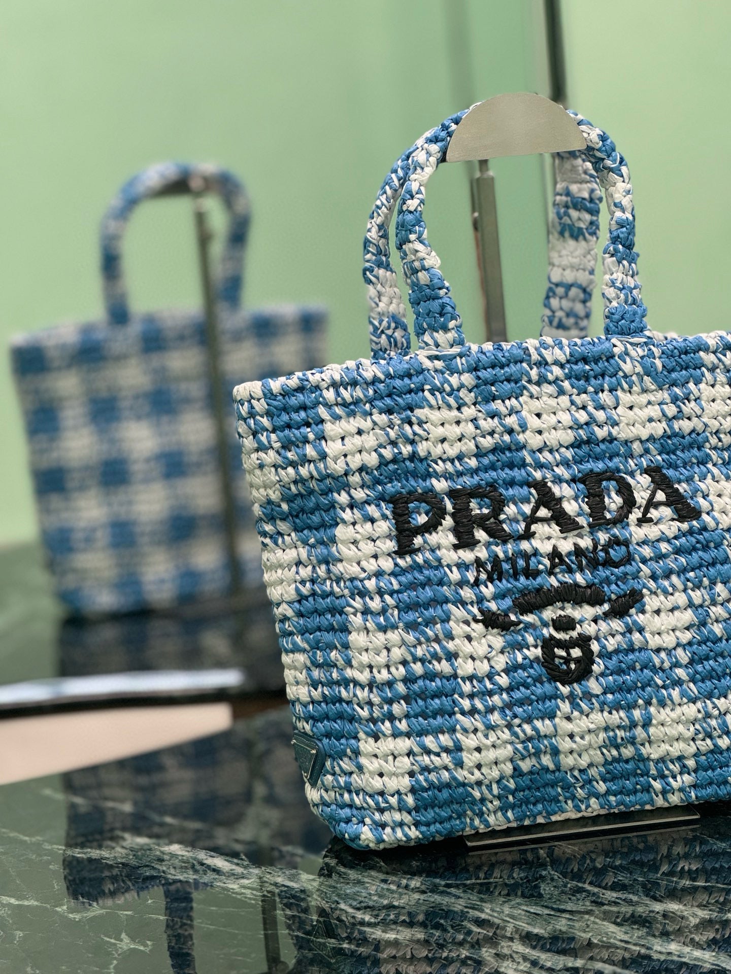 Prada Raffia Tote Bag